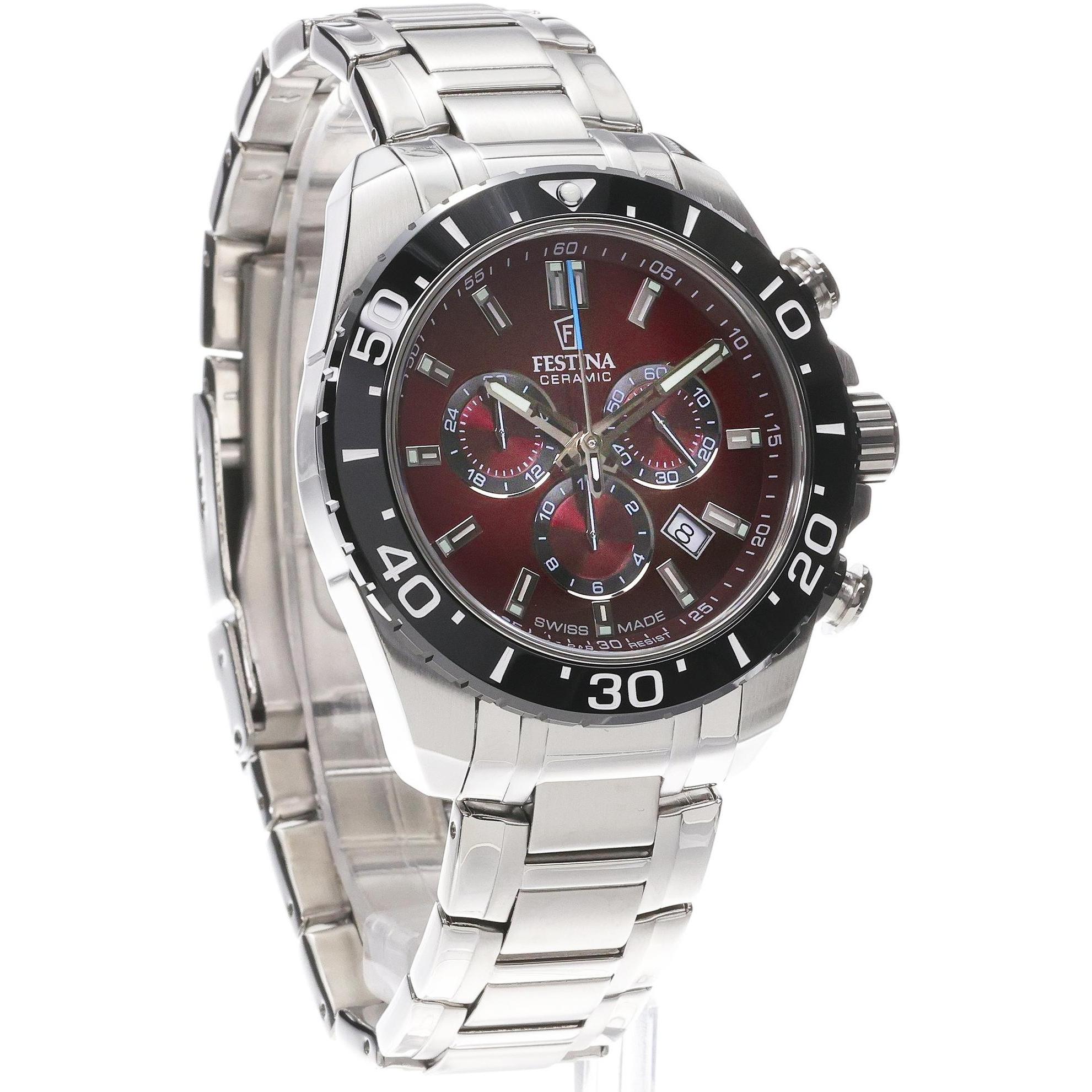 Festina F20042-5 Chronograf Chronograph Diver Ceramic zegarek męski sportowy szafirowe - miniatura 3