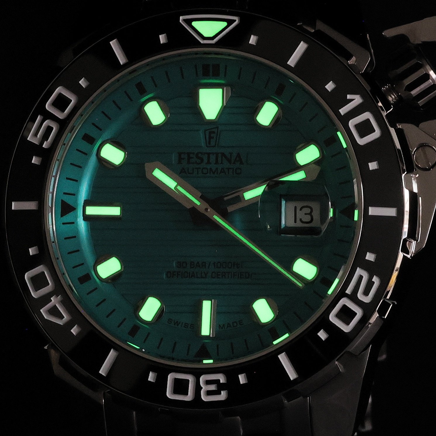 Festina F20043-5 zegarek srebrny typudiver The Originals bransoleta