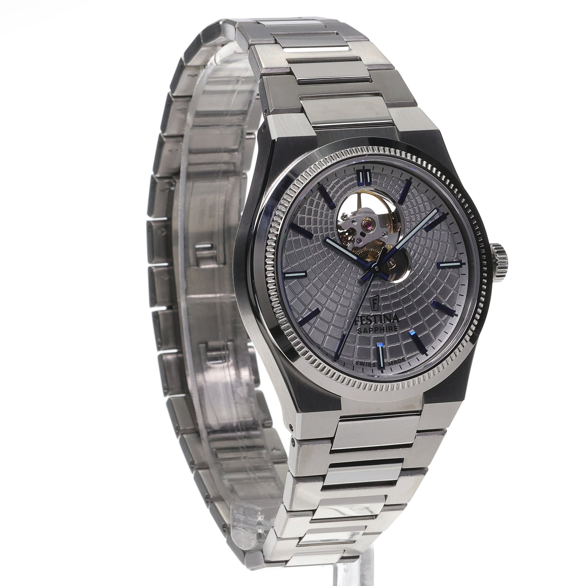 Festina F20053-1 zegarek srebrny klasyczny Swiss Made bransoleta - miniatura 3