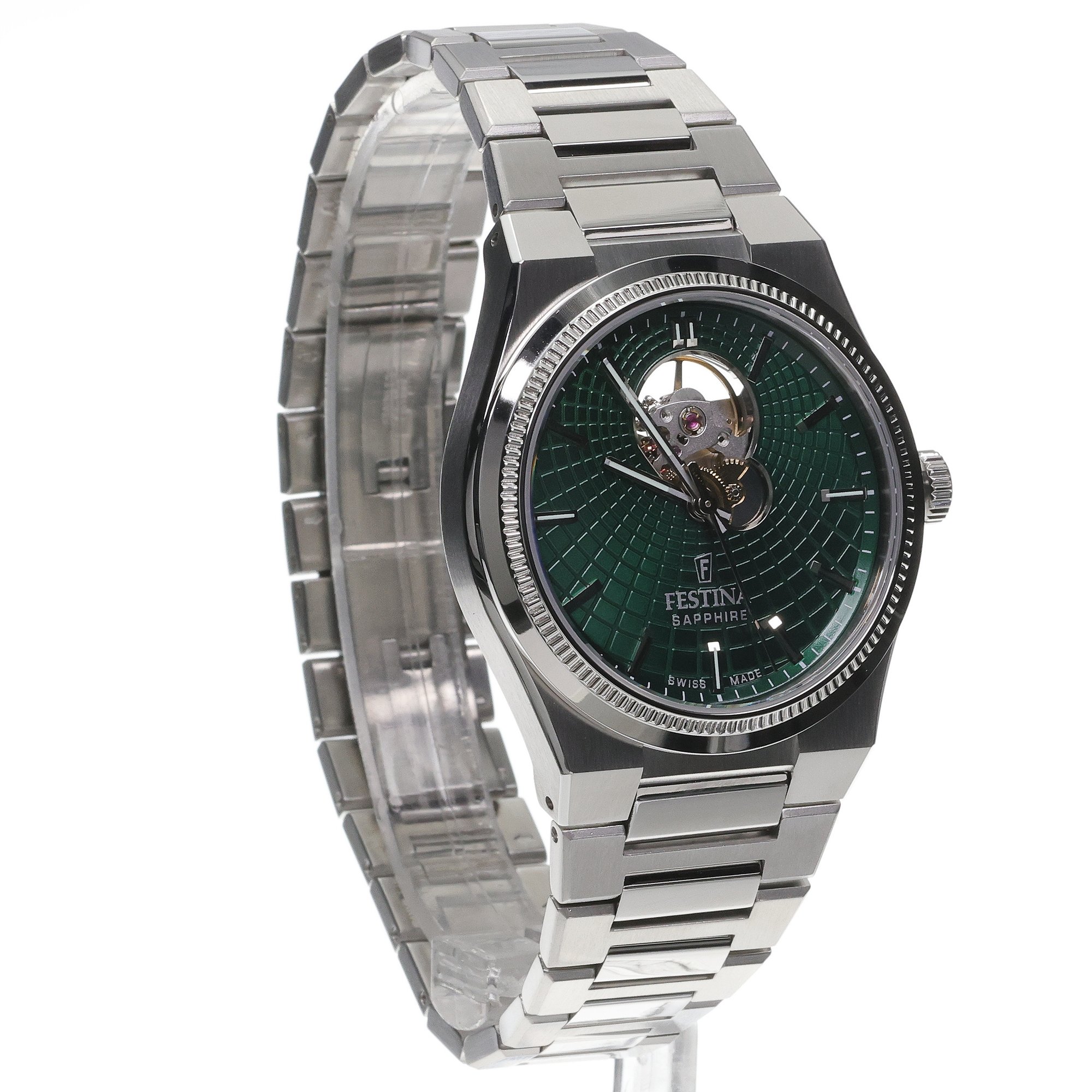 Festina F20053-3 zegarek srebrny klasyczny Swiss Made bransoleta - miniatura 3