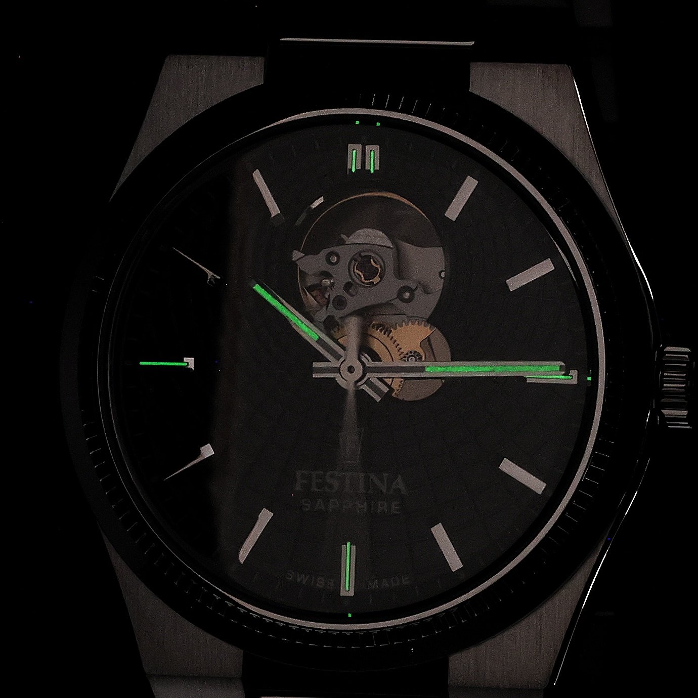 Festina F20053-4 Swiss Made Rive Swiss Made Automatic zegarek męski klasyczny szafirowe - miniatura 5