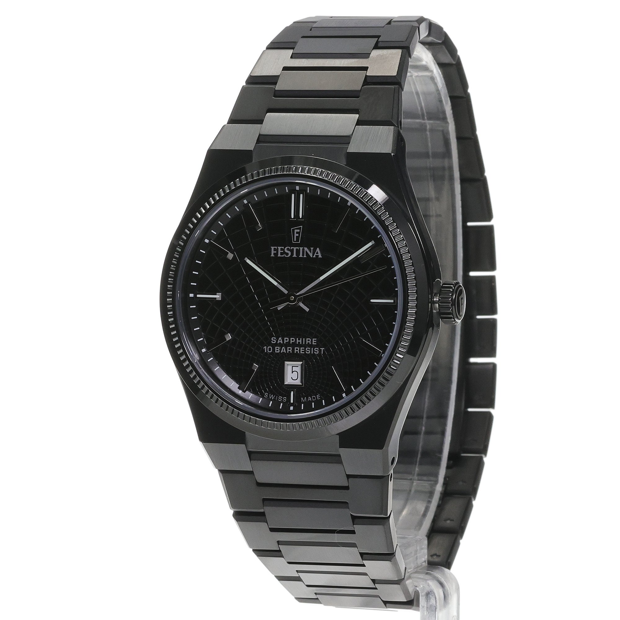 Festina F20080-1 zegarek czarny klasyczny Męskie bransoleta - miniatura 2