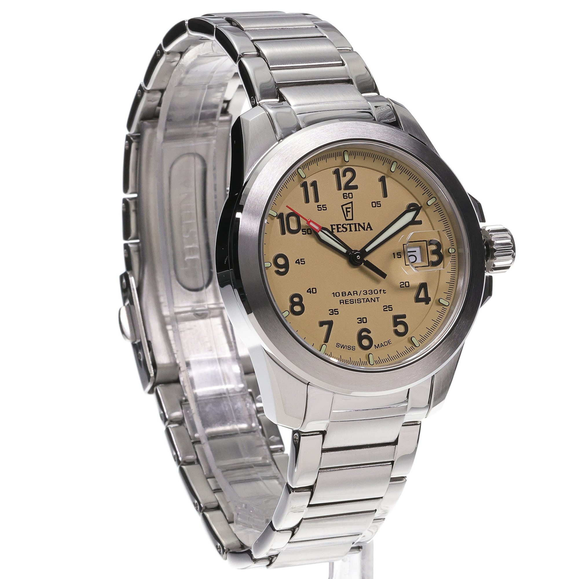 Festina F20081-1 zegarek srebrny klasyczny Swiss Made bransoleta - miniatura 3