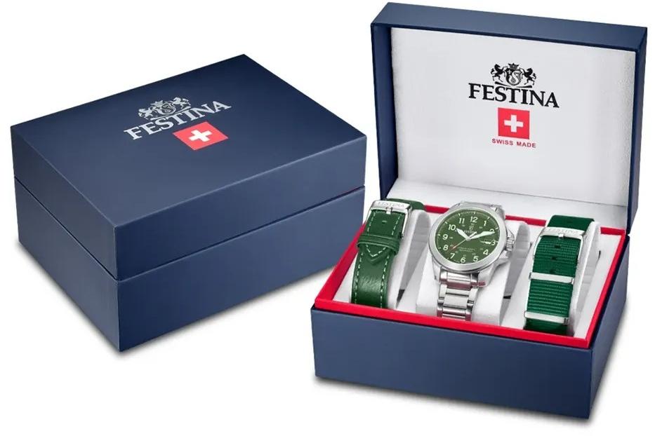 Festina F20081-3 zegarek srebrny klasyczny bransoleta