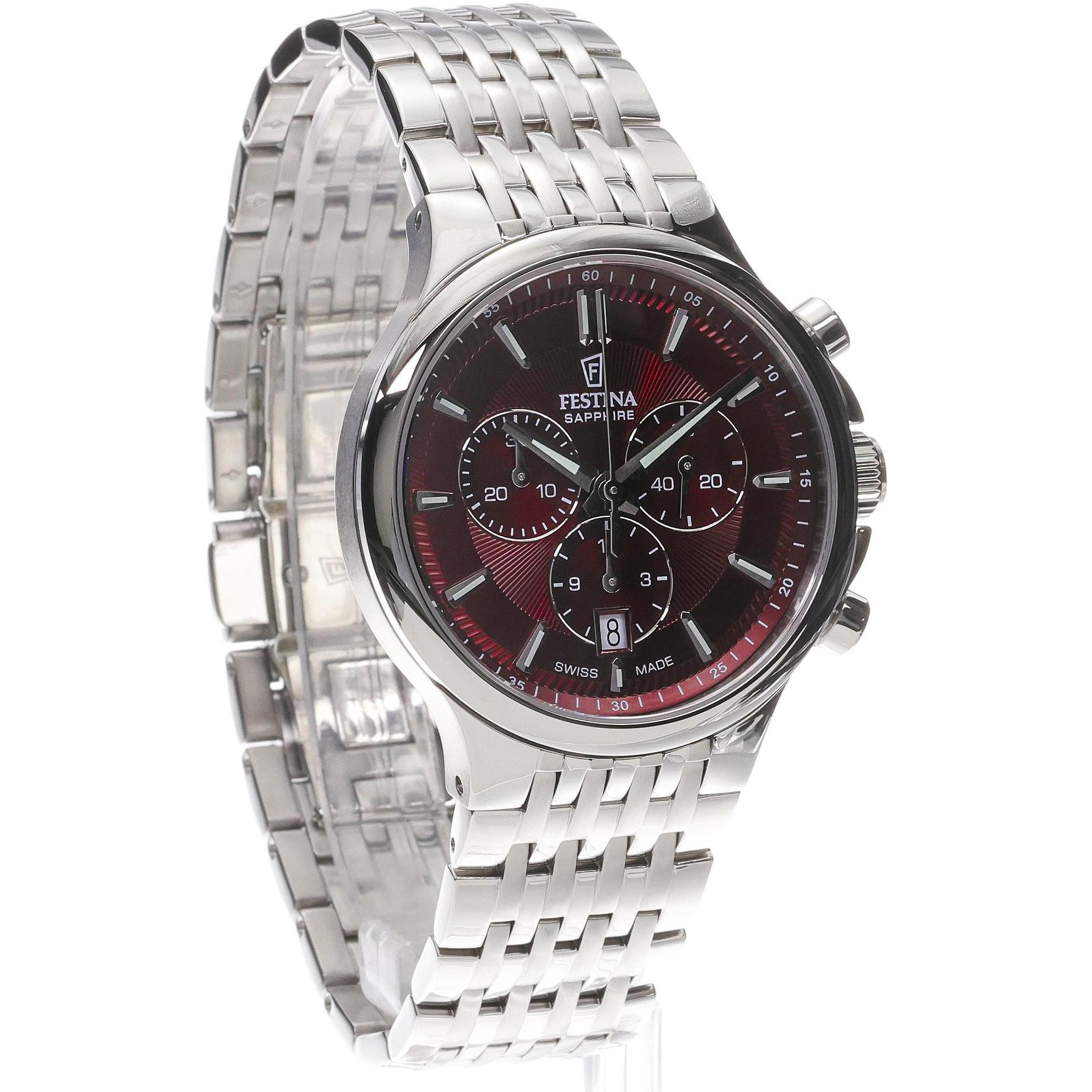 Festina F20093-5 zegarek męski klasyczny Swiss Made bransoleta - miniatura 3
