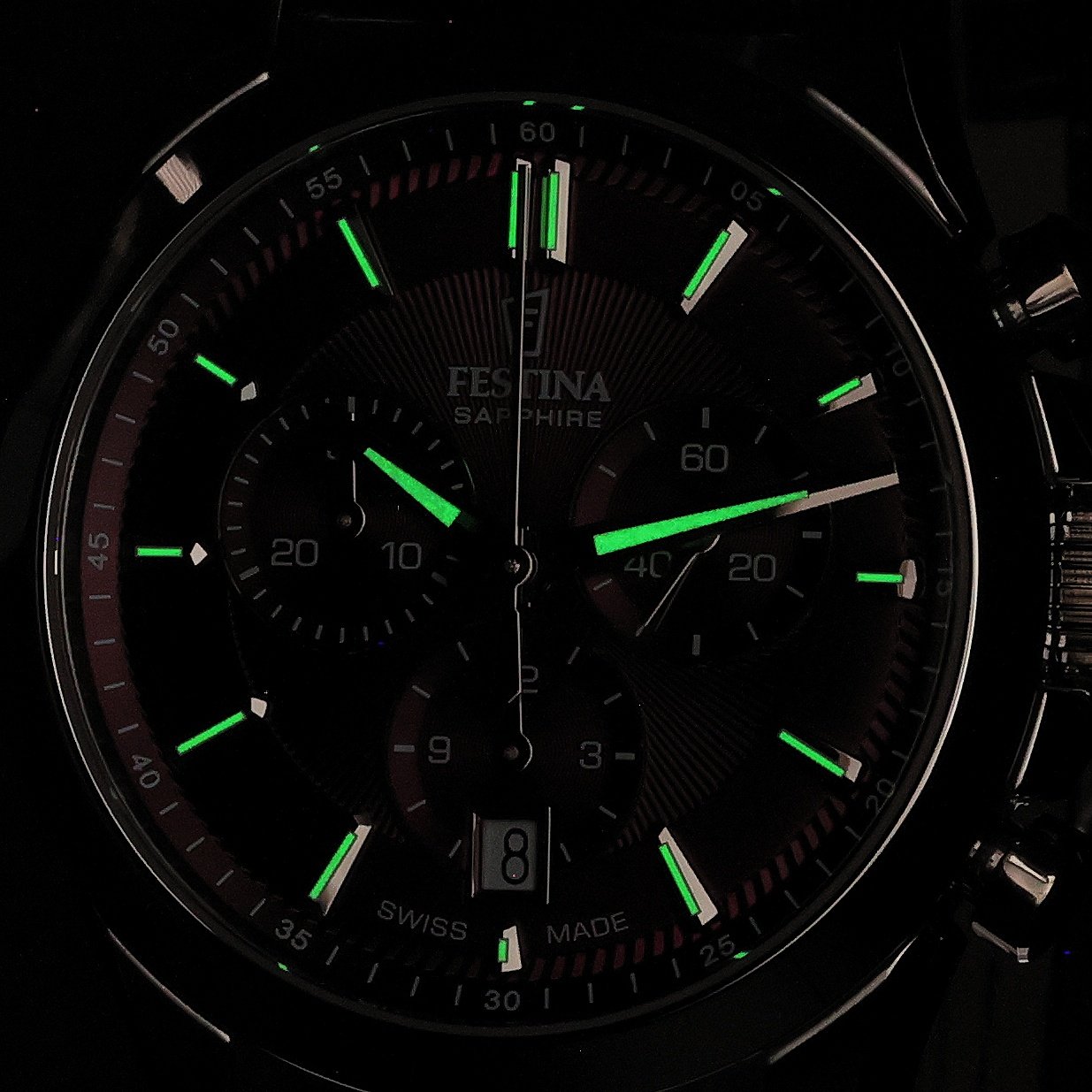 Festina F20094-6 zegarek srebrny klasyczny Swiss Made pasek - miniatura 5