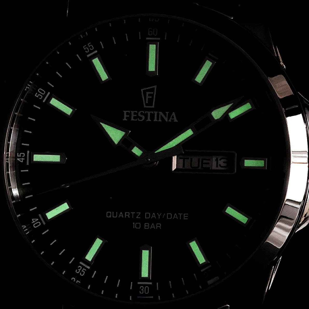 Festina F20357-5 zegarek srebrny klasyczny Męskie bransoleta