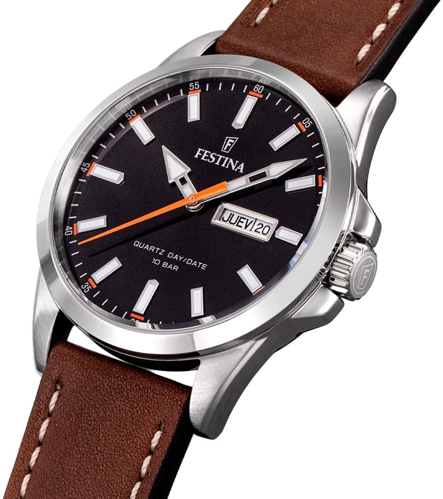 Festina F20358-2 zegarek srebrny klasyczny Classic pasek - miniatura 5
