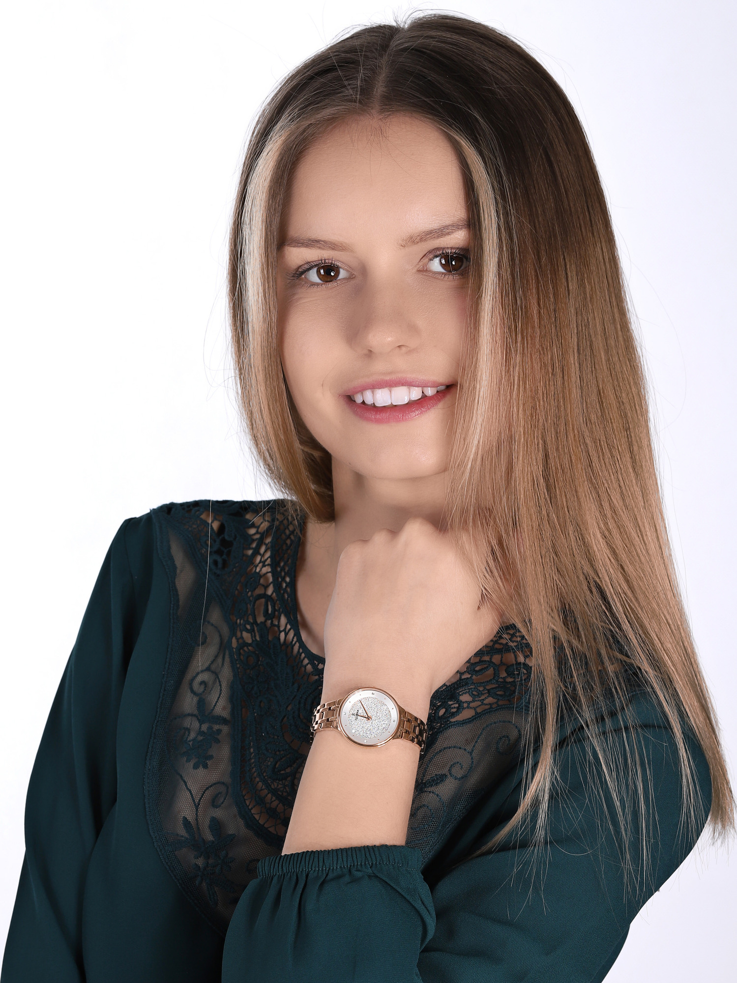 Festina F20384-1 zegarek różowe złoto Mademoiselle bransoleta - miniatura 2