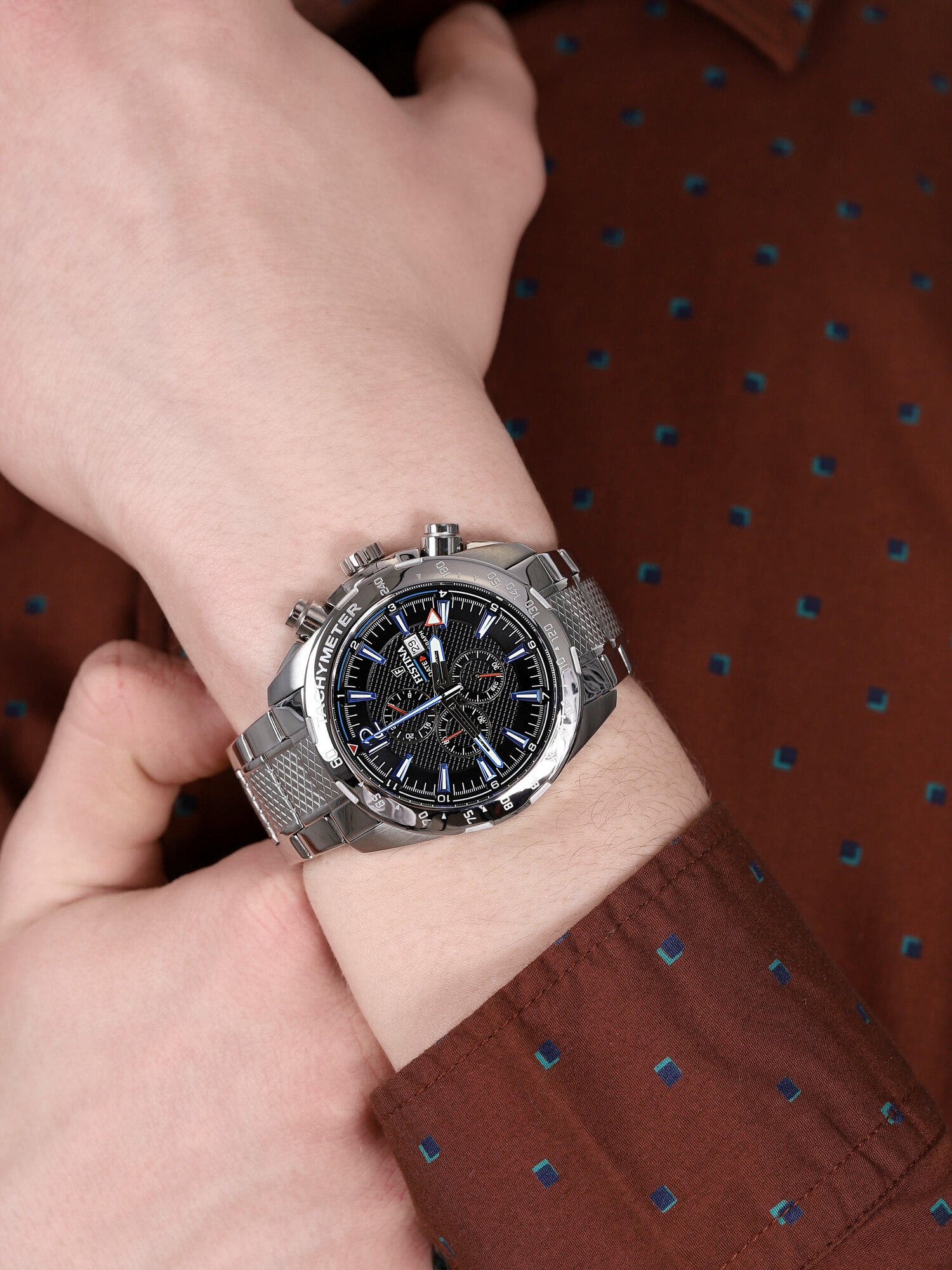 Festina F20439-5 zegarek srebrny Chronograf bransoleta