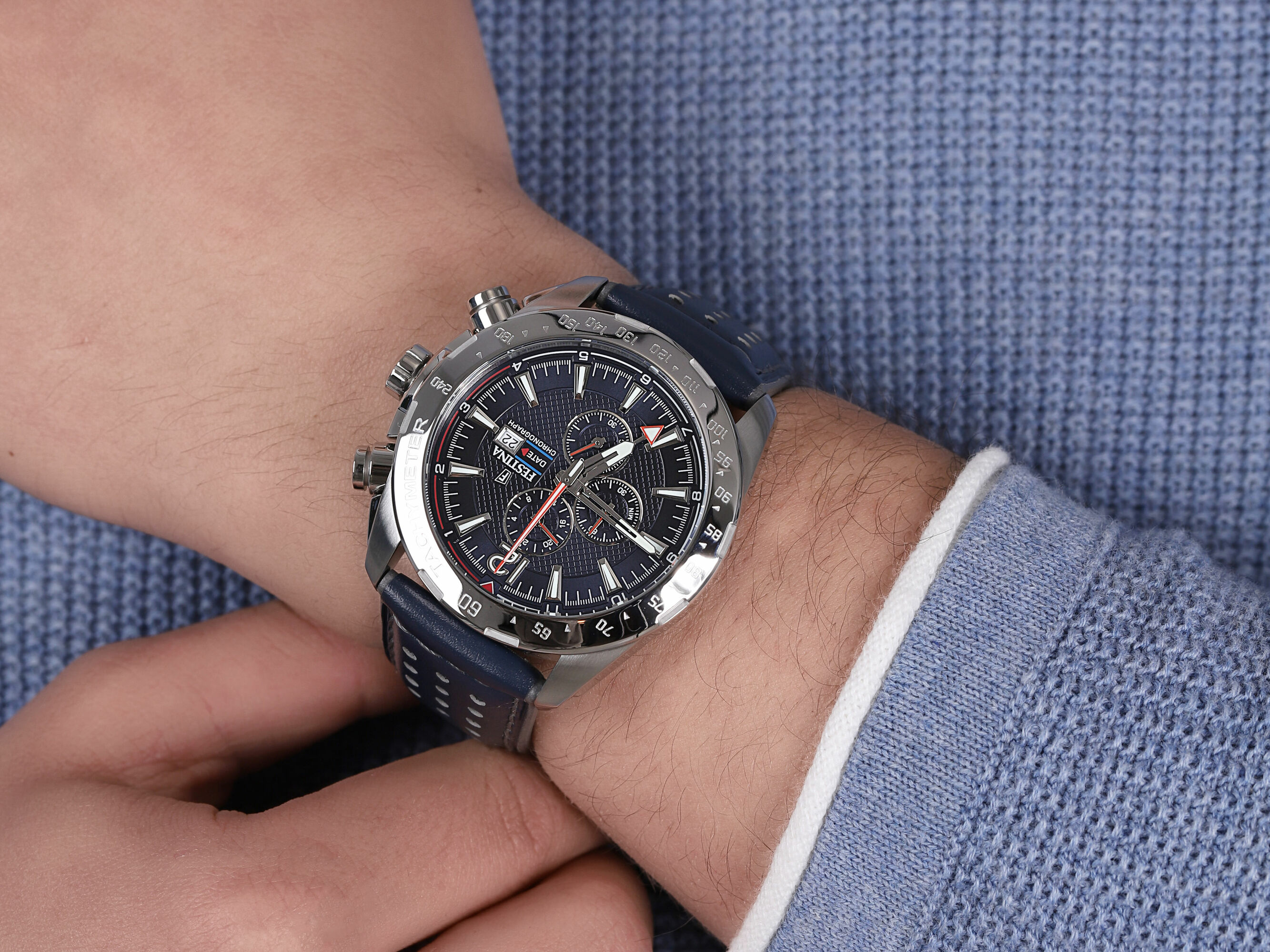 Festina F20440-2 zegarek srebrny Chronograf pasek - miniatura 4