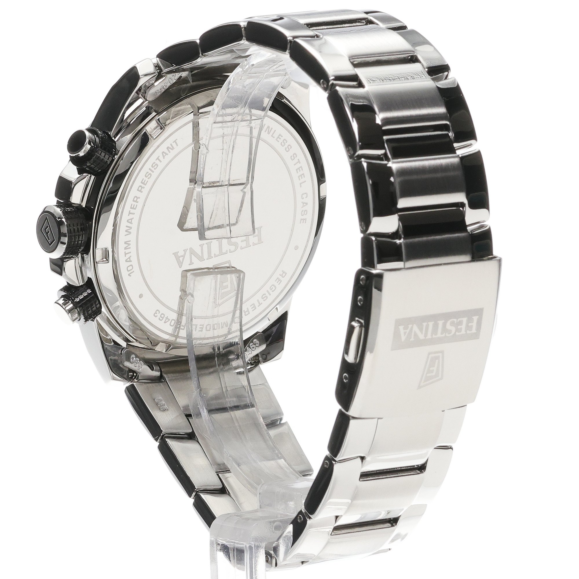 Festina F20463-5 zegarek srebrny klasyczny Chronograf bransoleta - miniatura 4