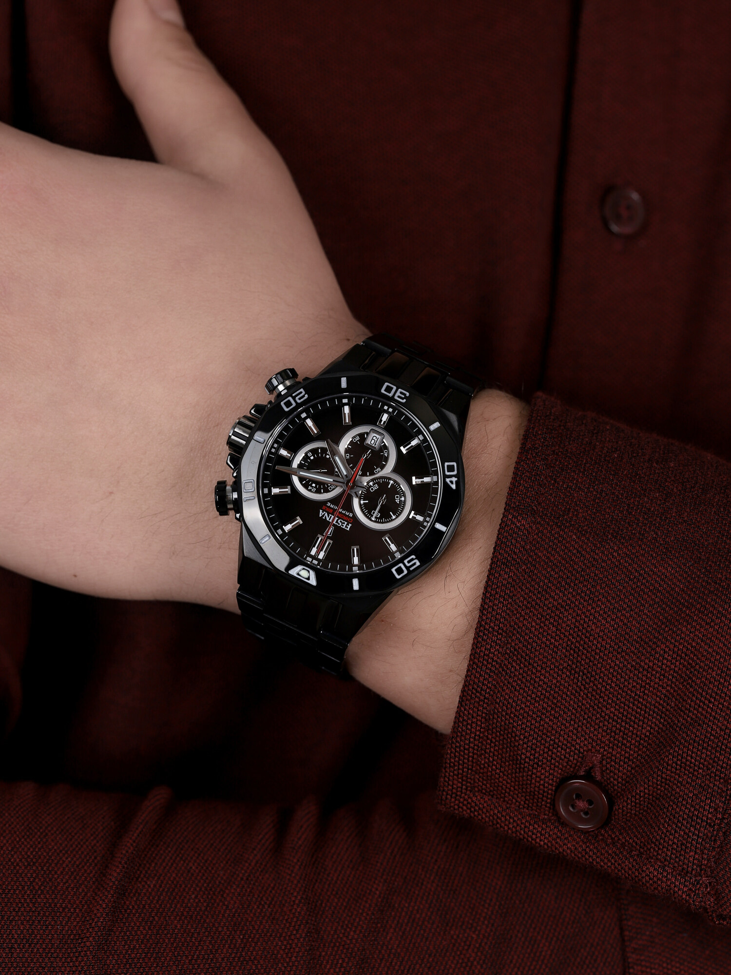 Festina F20470-1 zegarek męski sportowy Chrono Bike bransoleta - miniatura 2