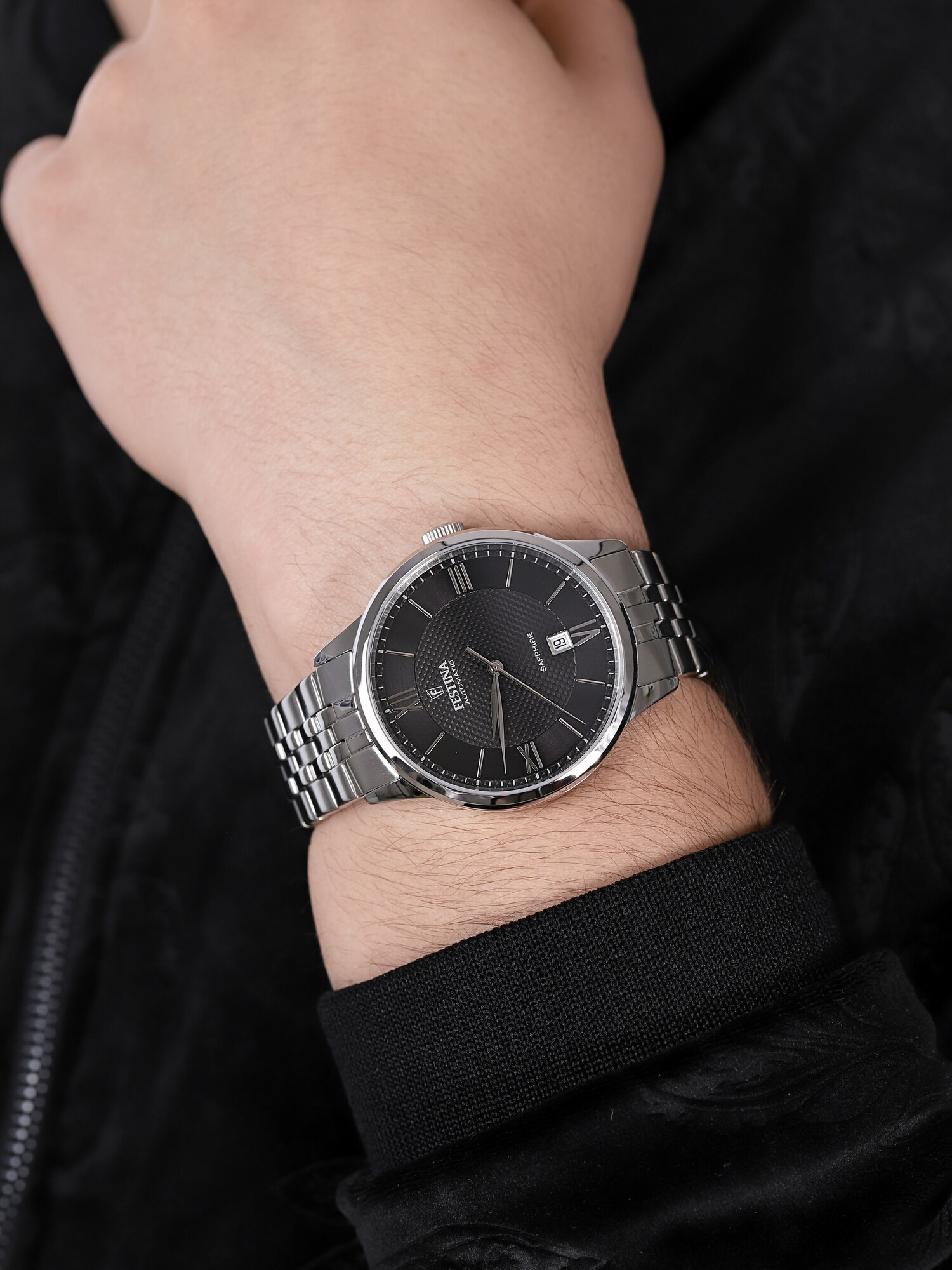 Festina F20482-3 zegarek srebrny klasyczny Classic bransoleta - miniatura 3
