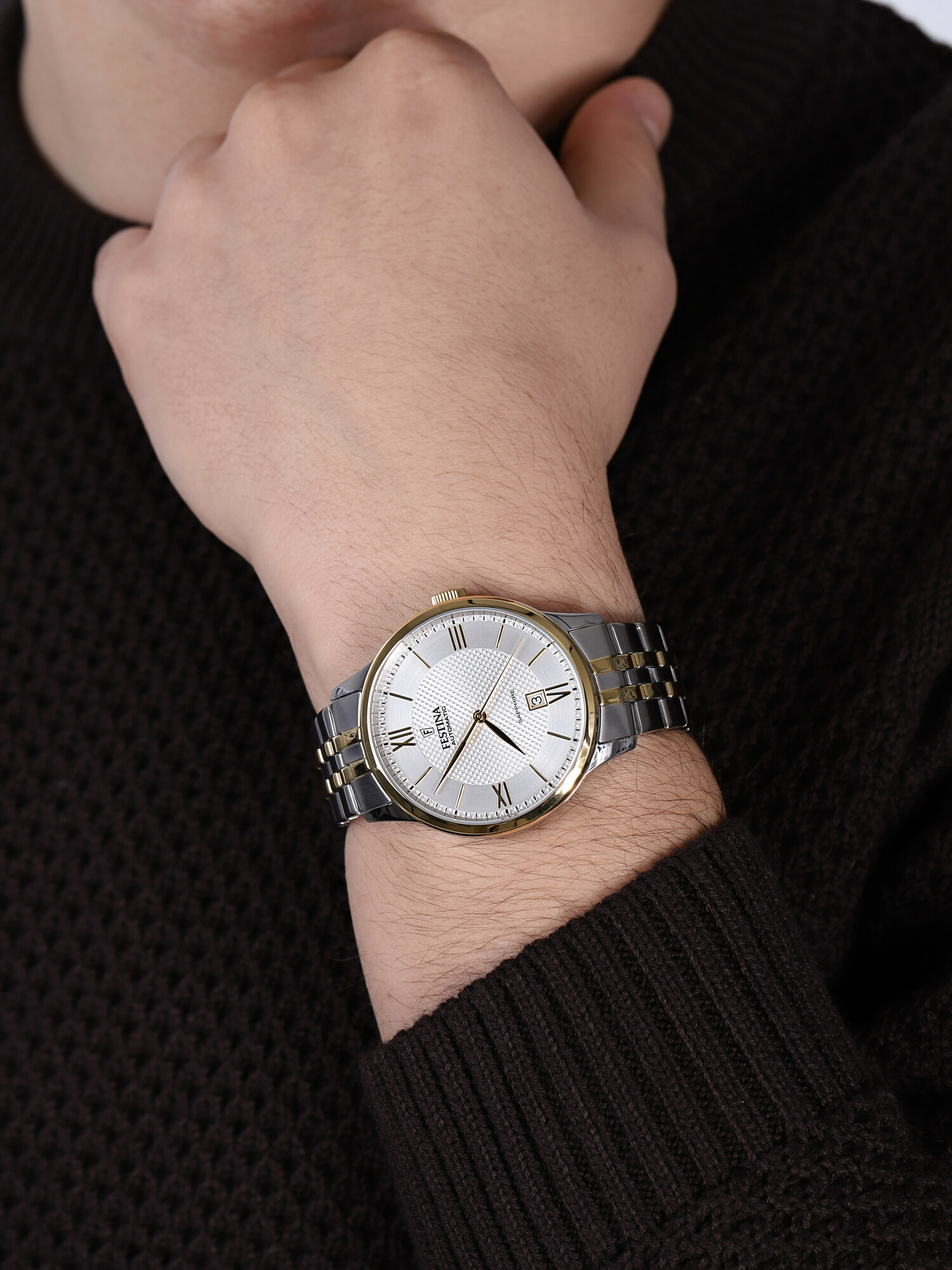 Festina F20483-4 zegarek srebrny klasyczny Classic bransoleta - miniatura 3