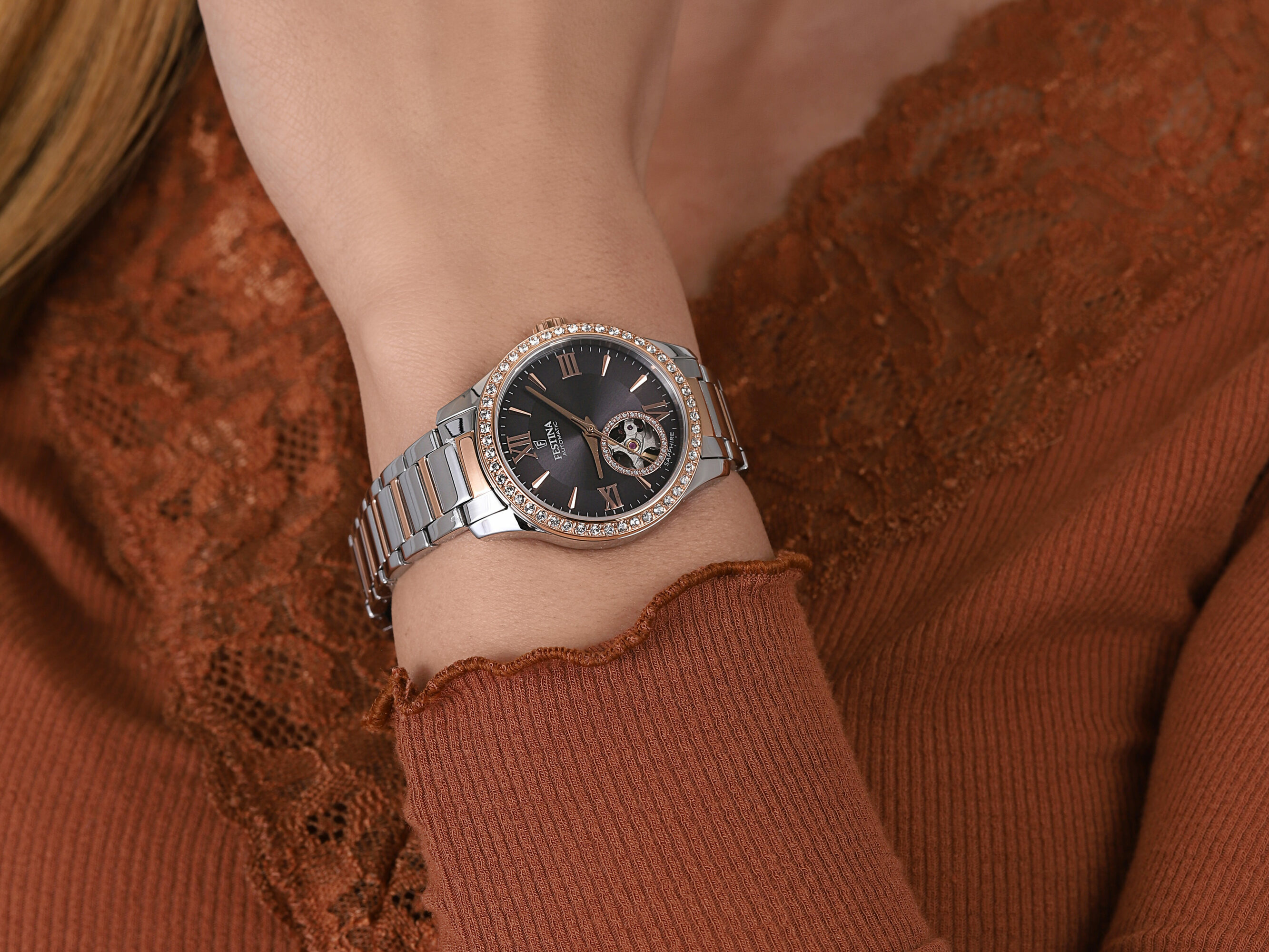 Festina F20487-2 zegarek srebrny klasyczny Classic bransoleta - miniatura 4