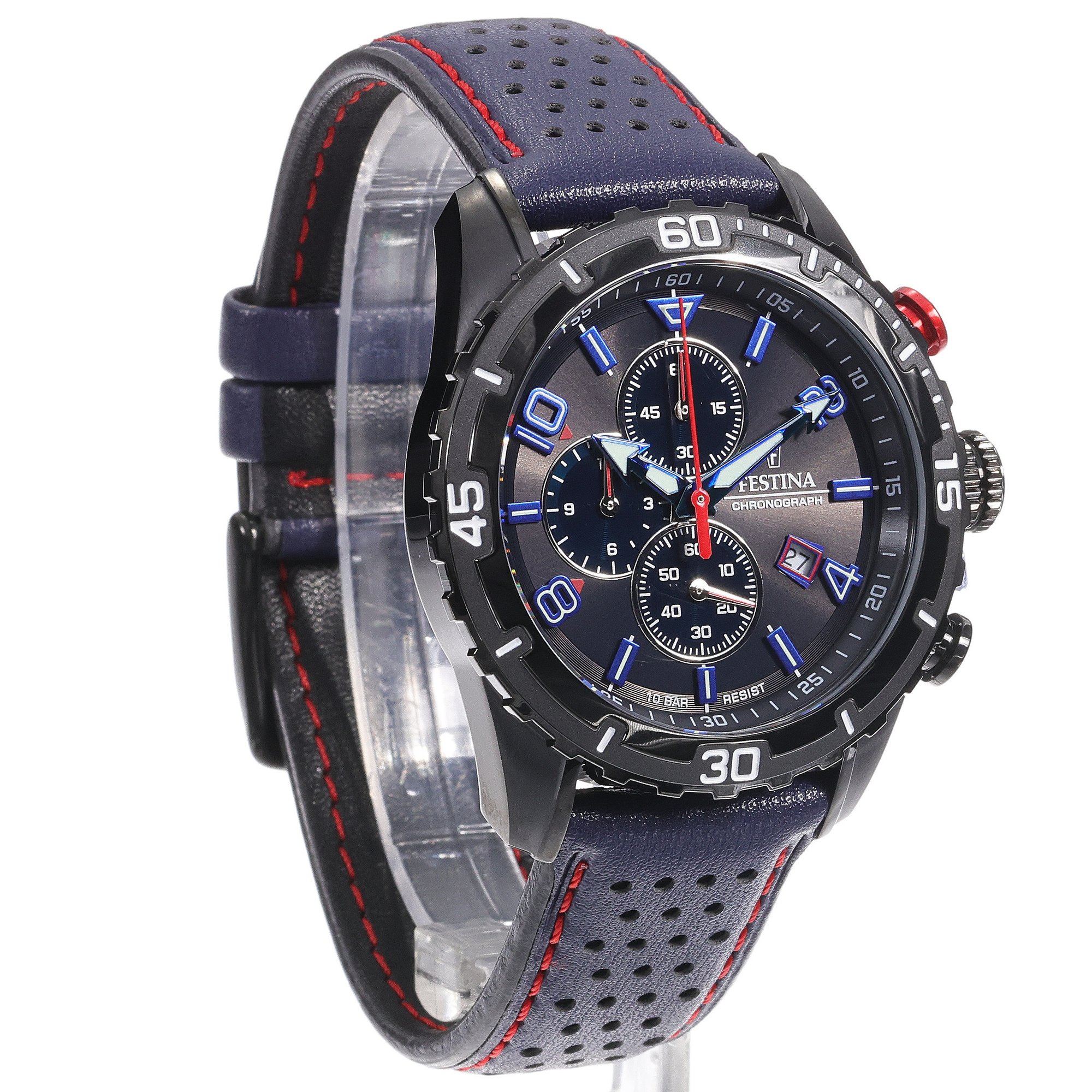 Festina F20519-3 zegarek czarny sportowy Chronograf pasek - miniatura 3