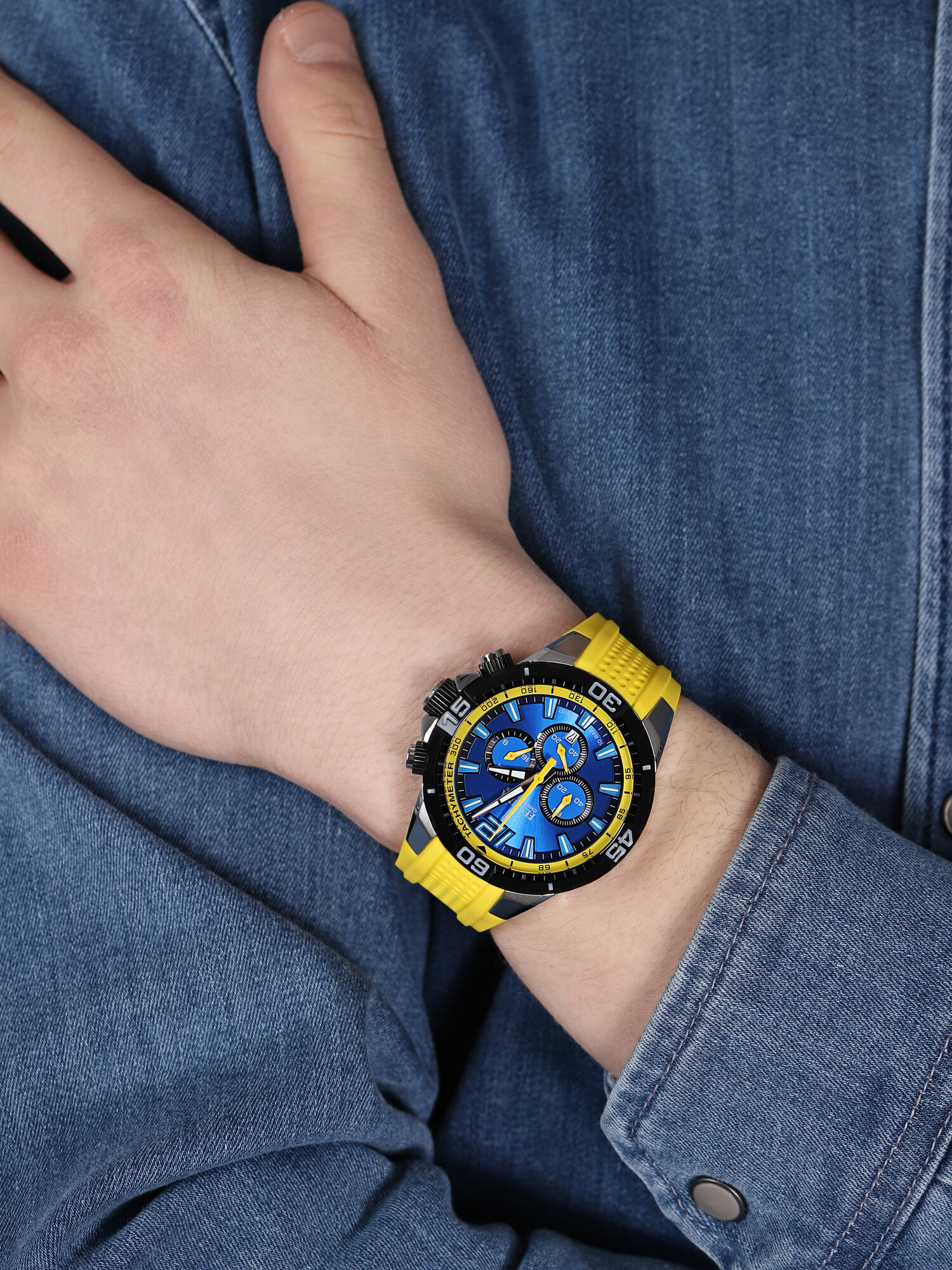 Festina F20523-5 zegarek srebrny sportowy Chrono Bike pasek - miniatura 3