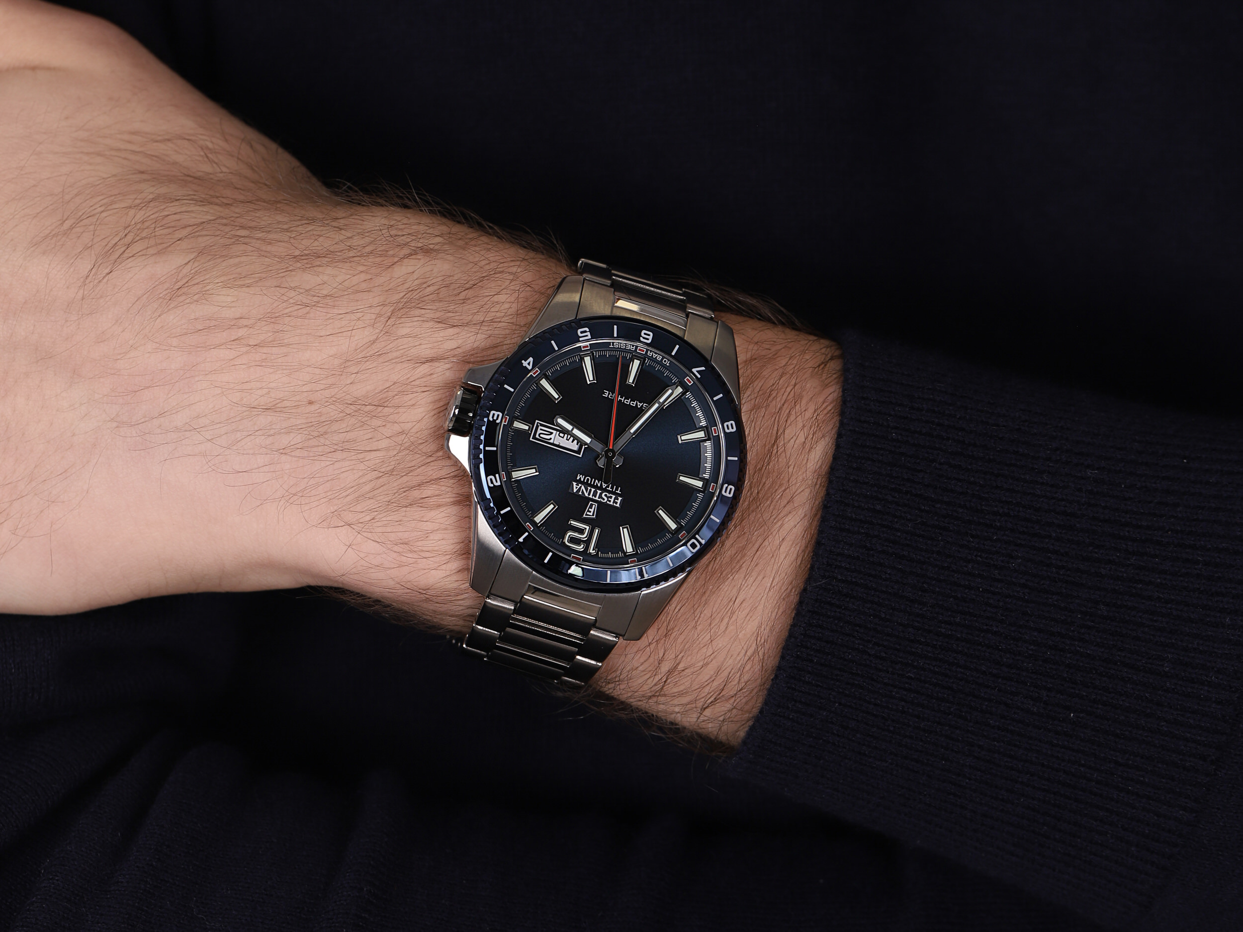 Festina F20529-2 męski zegarek Titanium bransoleta
