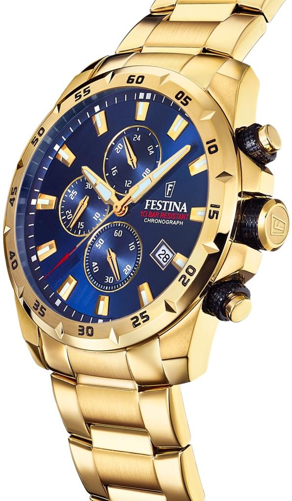 Festina F20541-2 Chrono Sport Chronograf sportowy zegarek złoty - miniatura 9