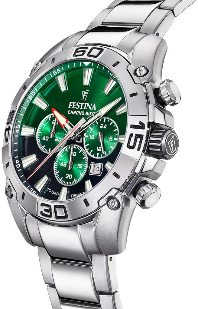 Festina F20543-3 zegarek srebrny sportowy Chrono Bike bransoleta - miniatura 5