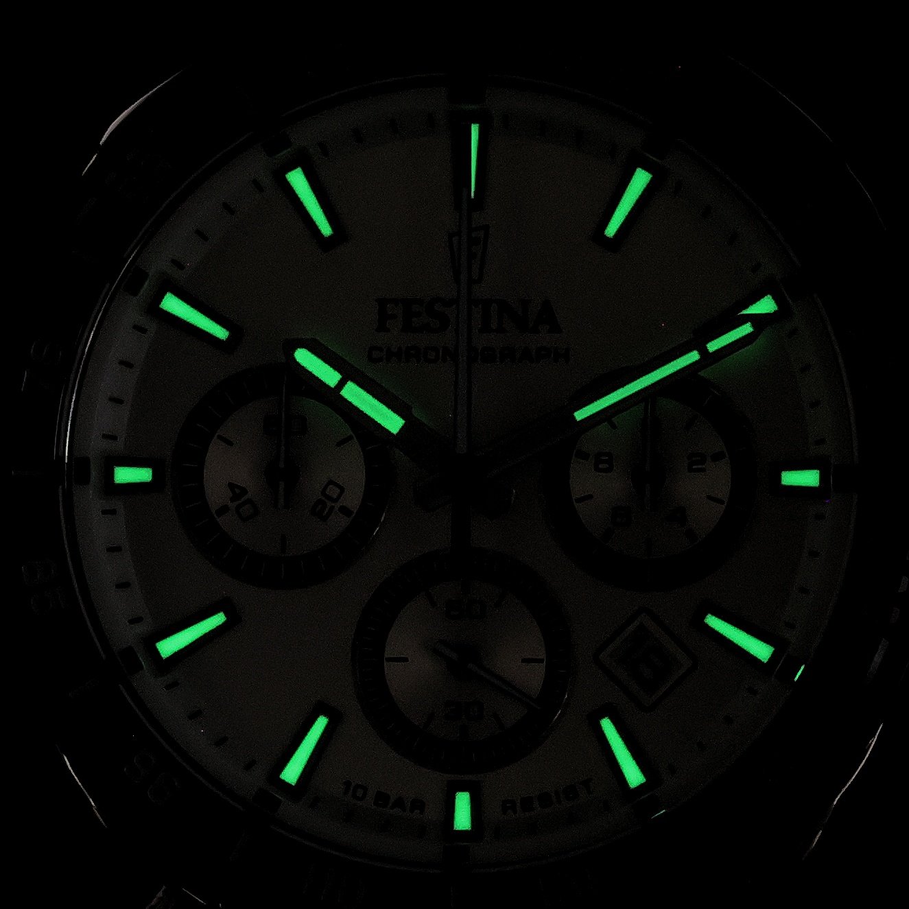 Festina F20561-1 zegarek srebrny sportowy Timeless Chronograph pasek