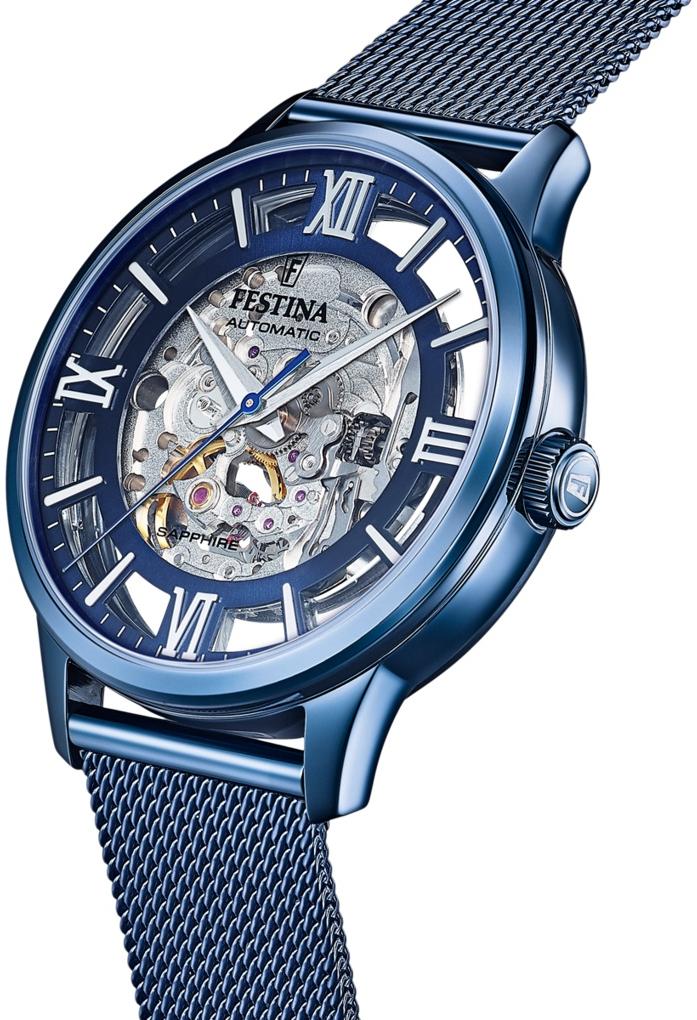 Festina F20574-1 zegarek niebieski klasyczny Automatic bransoleta