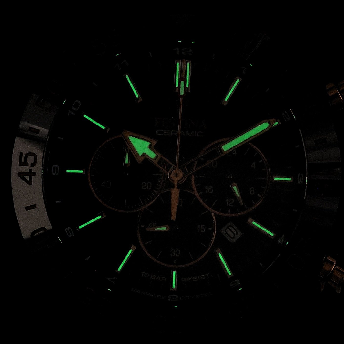 Festina F20577-1 zegarek czarny sportowy Ceramic bransoleta - miniatura 5