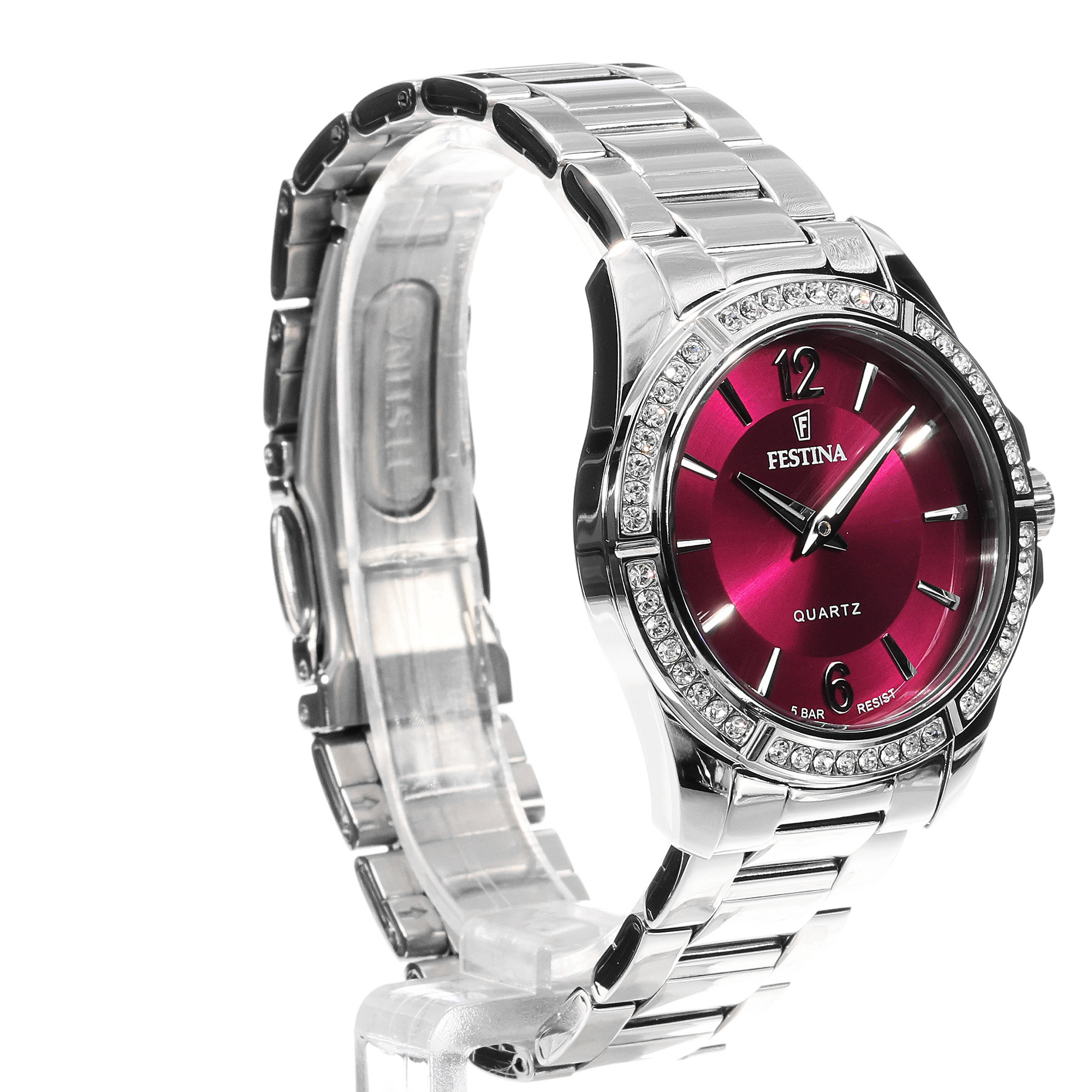Festina F20593-2 zegarek srebrny klasyczny Mademoiselle bransoleta - miniatura 3