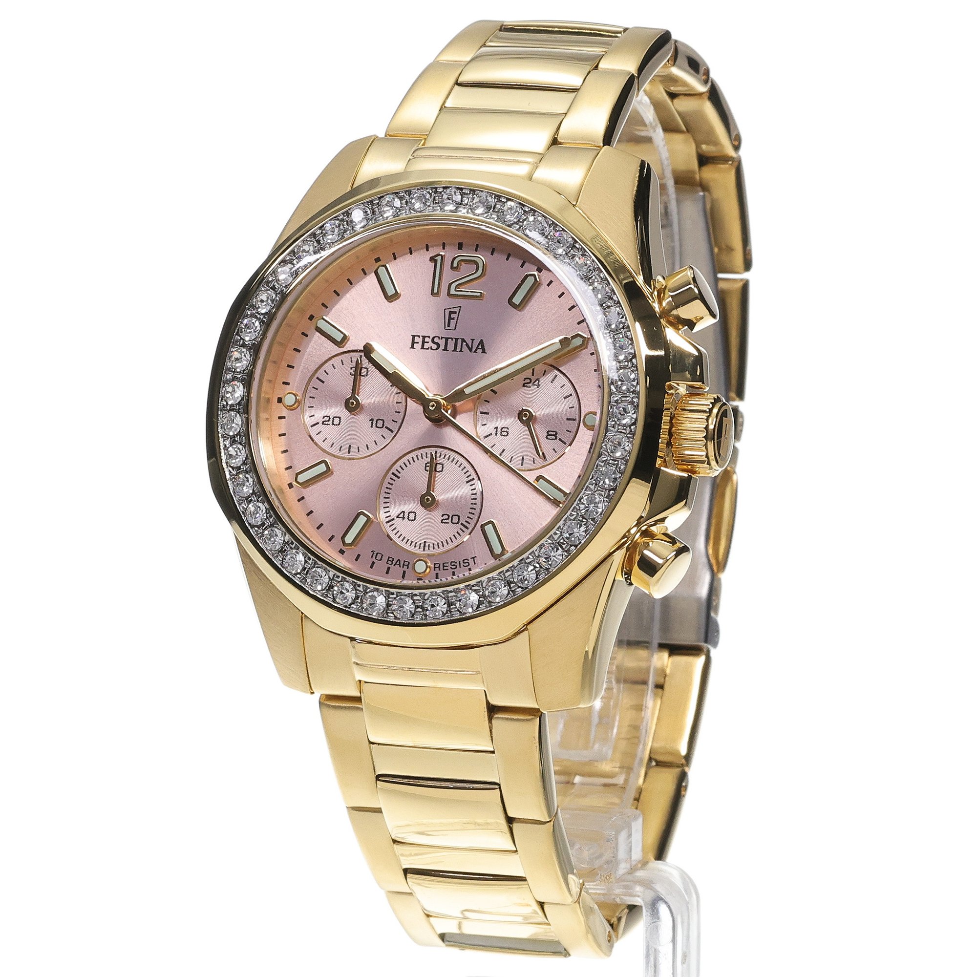Festina F20609-4 zegarek złoty sportowy Boyfriend bransoleta - miniatura 2