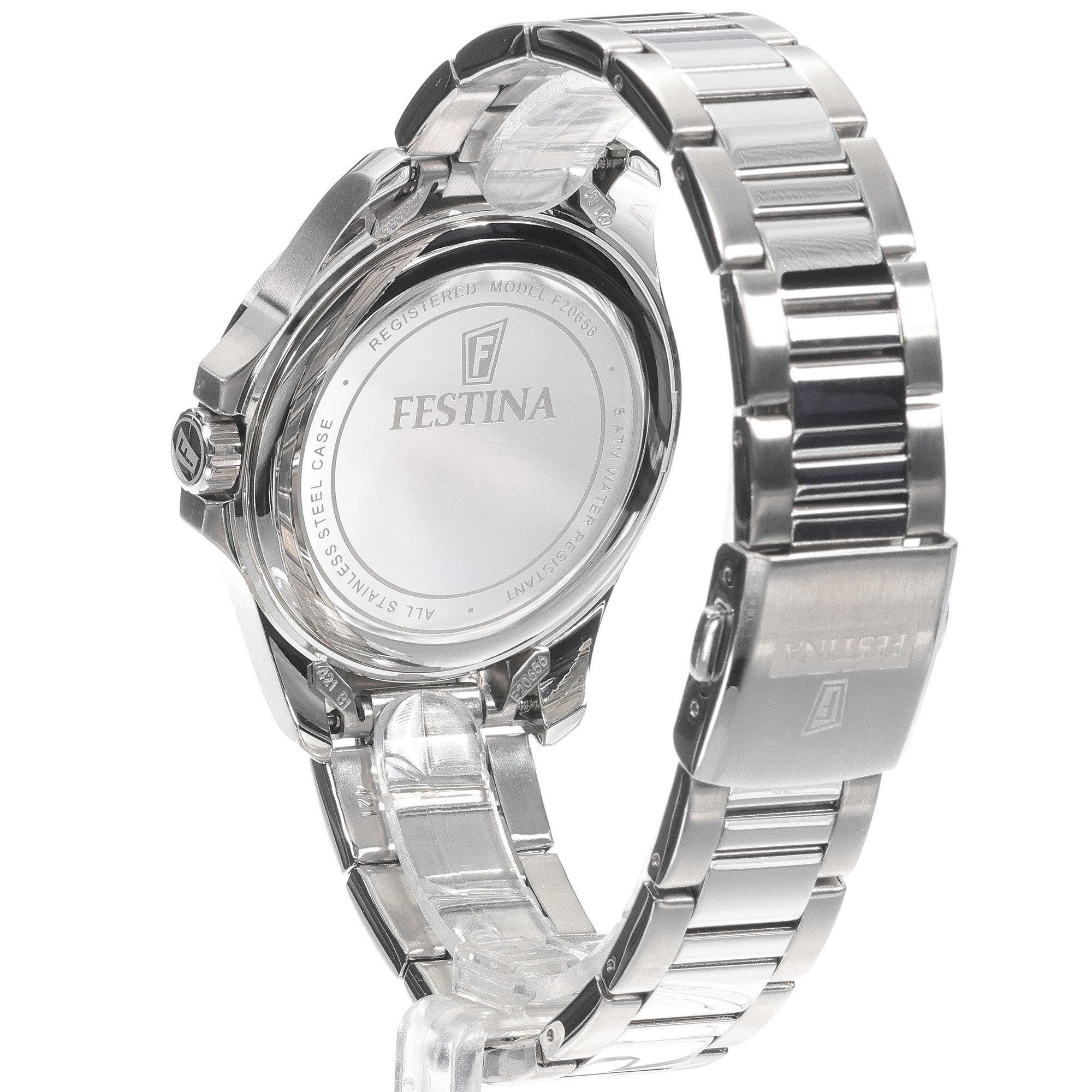 Festina F20656-2 zegarek srebrny klasyczny Solar Energy bransoleta - miniatura 4