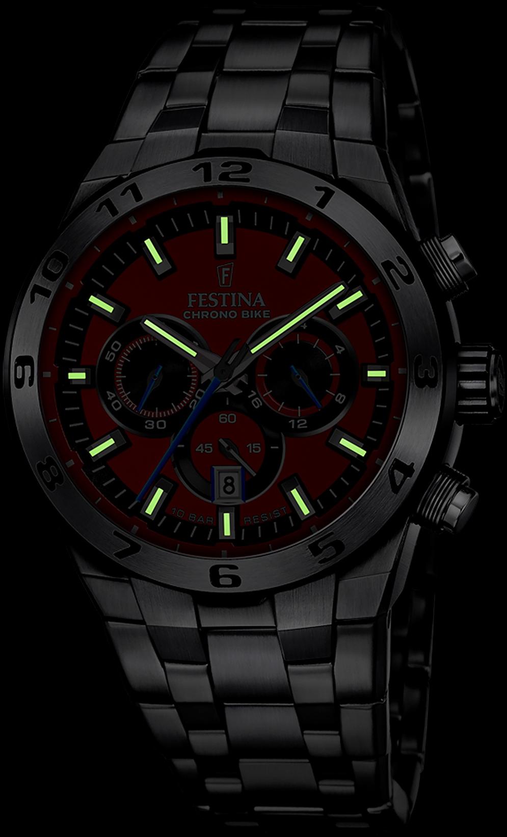 Festina F20670-5 zegarek srebrny sportowy Chrono Bike bransoleta - miniatura 5