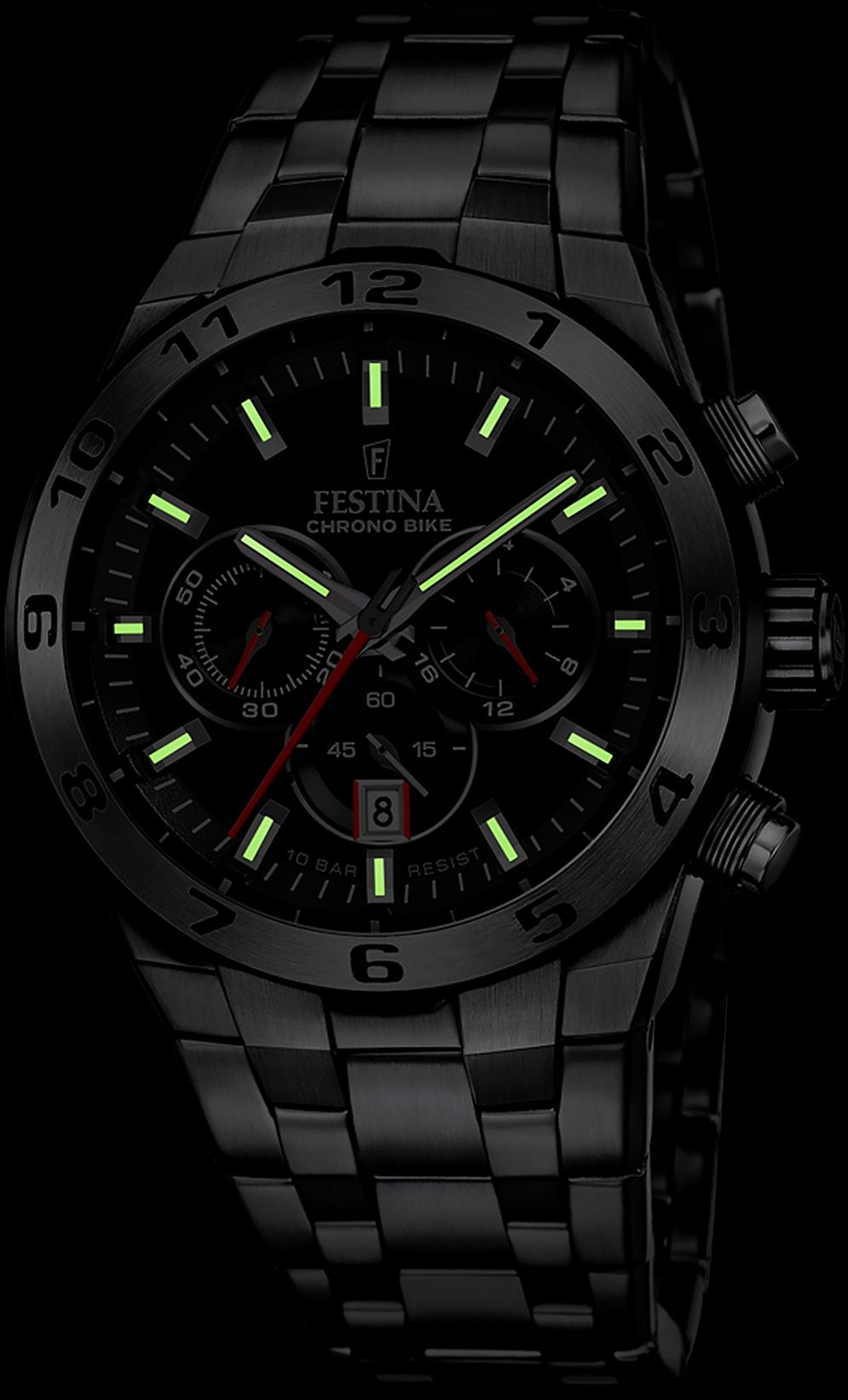 Festina F20670-6 zegarek srebrny sportowy Chrono Bike bransoleta