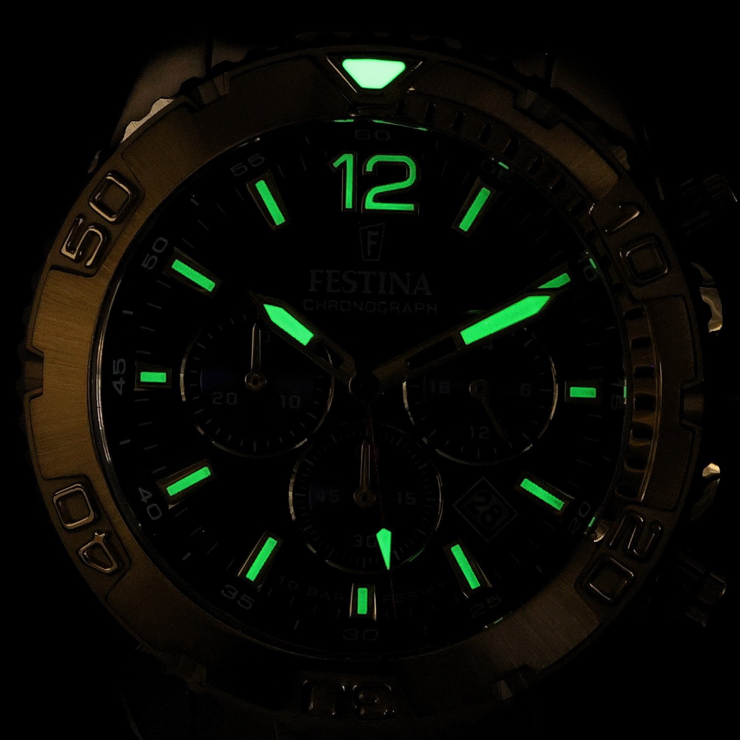 Festina F20684-2 zegarek złoty sportowy Timeless Chronograph bransoleta - miniatura 5