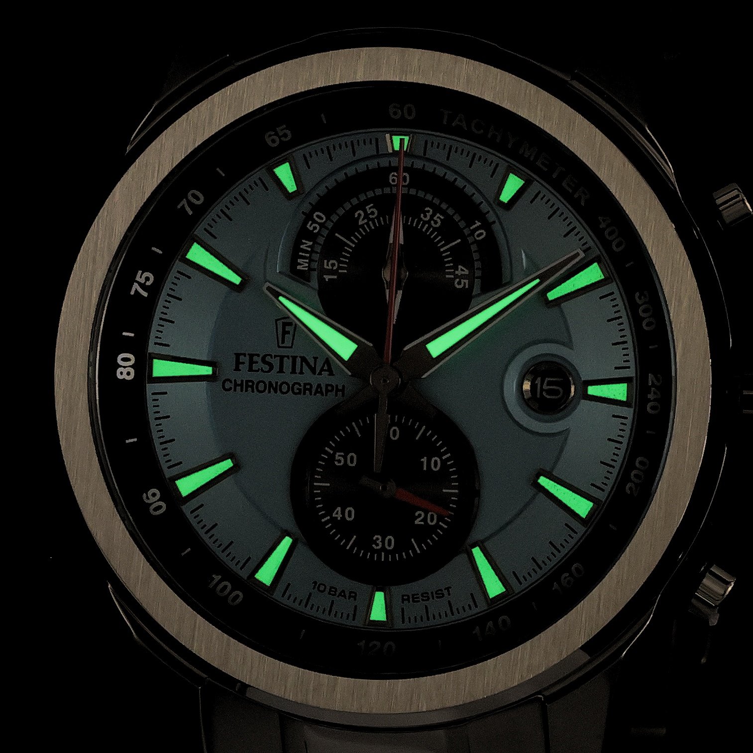 Festina F20694-2 zegarek srebrny sportowy Timeless Chronograph bransoleta - miniatura 5
