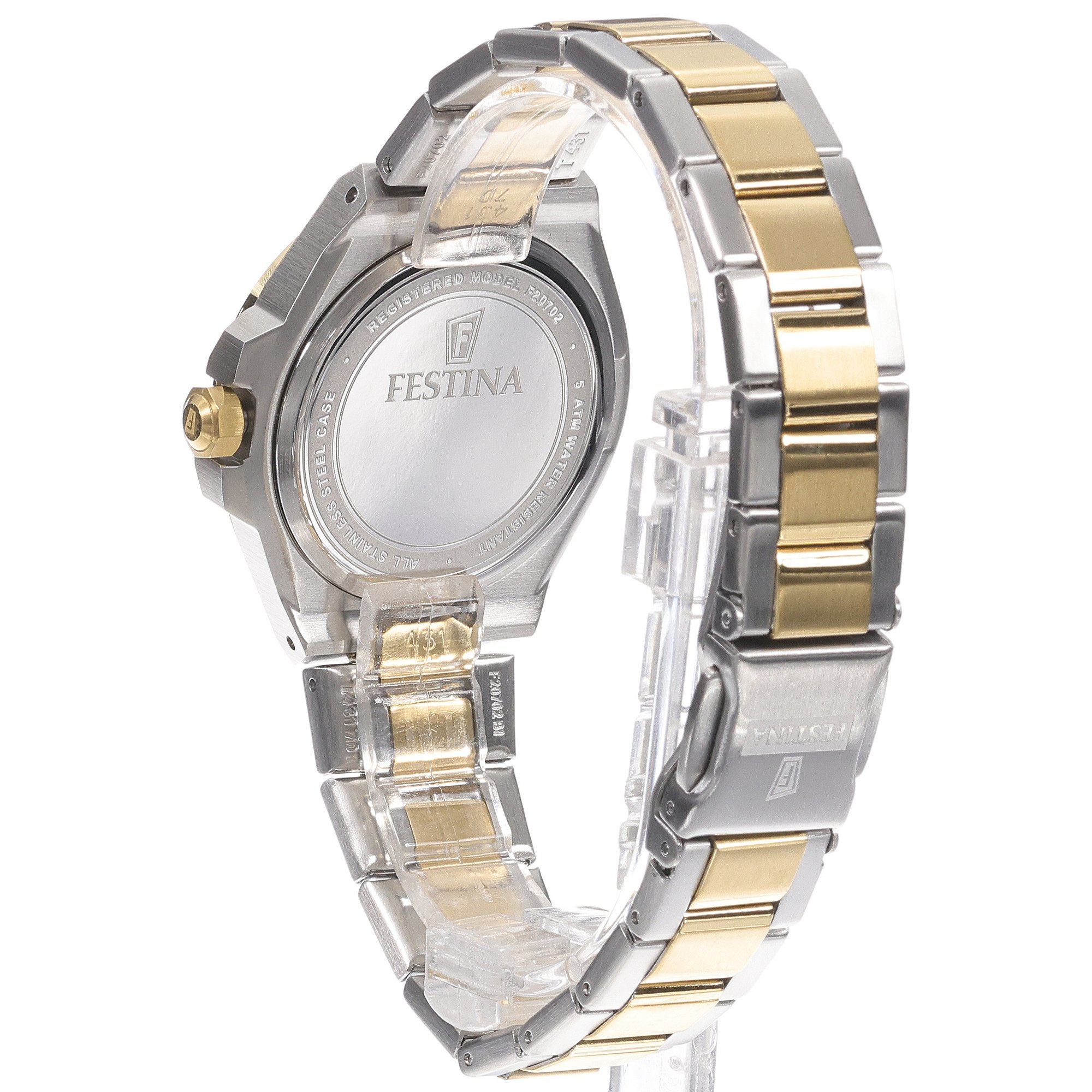 Festina F20702-1 zegarek srebrny elegancki Mademoiselle bransoleta