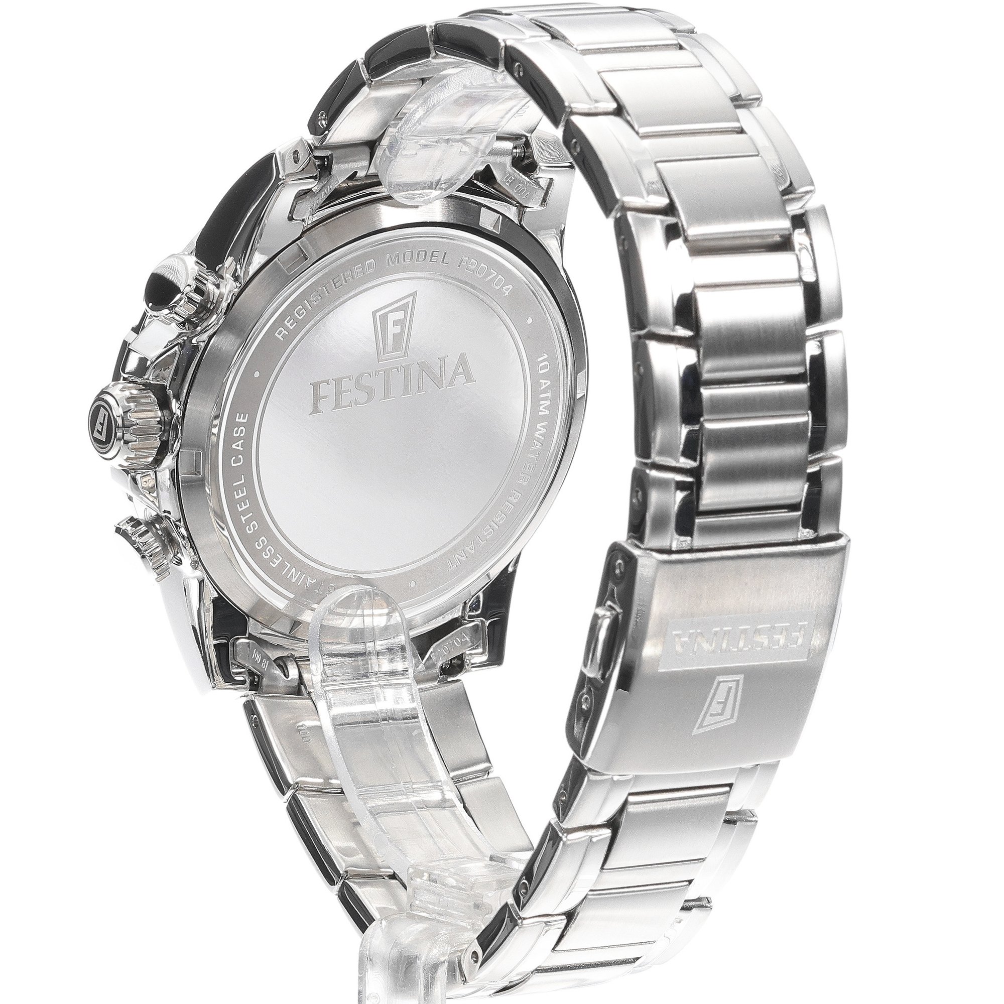 Festina F20704-3 zegarek srebrny Timeless Chronograph bransoleta - miniatura 4