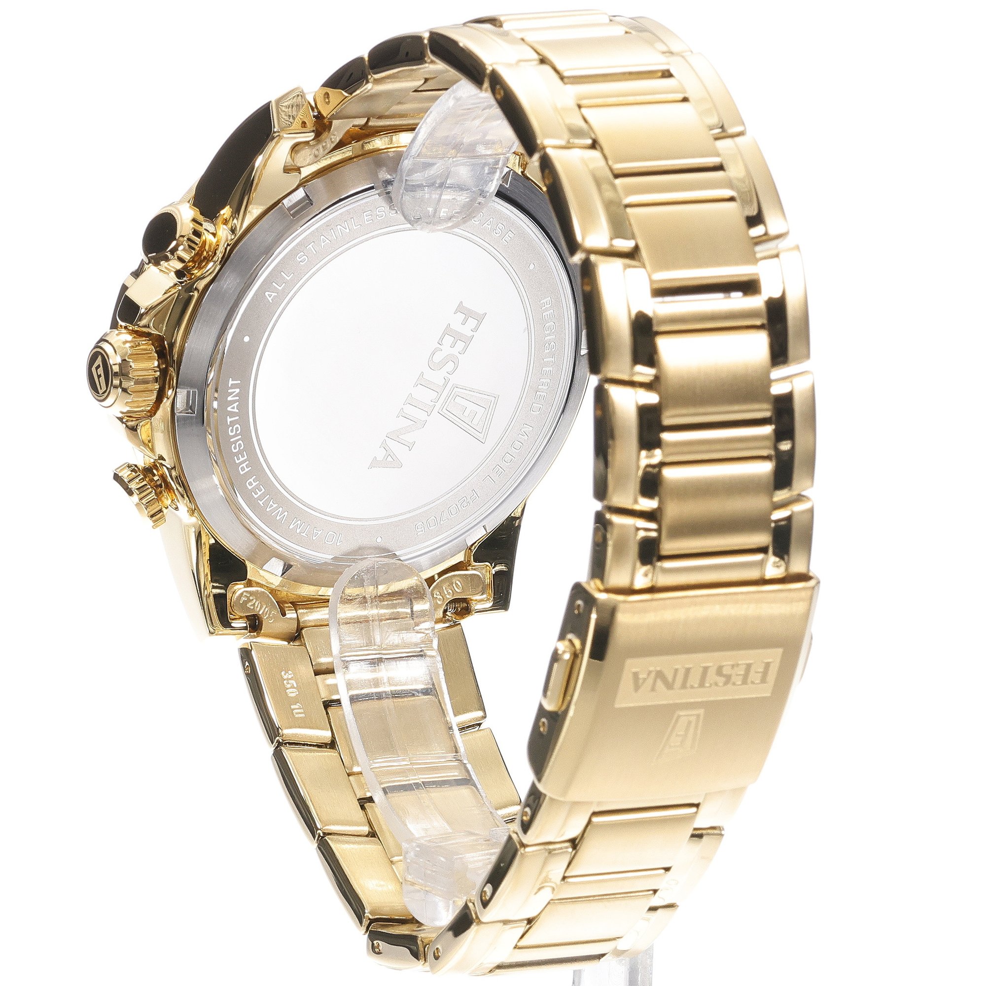 Festina F20705-4 zegarek złoty Timeless Chronograph bransoleta - miniatura 4