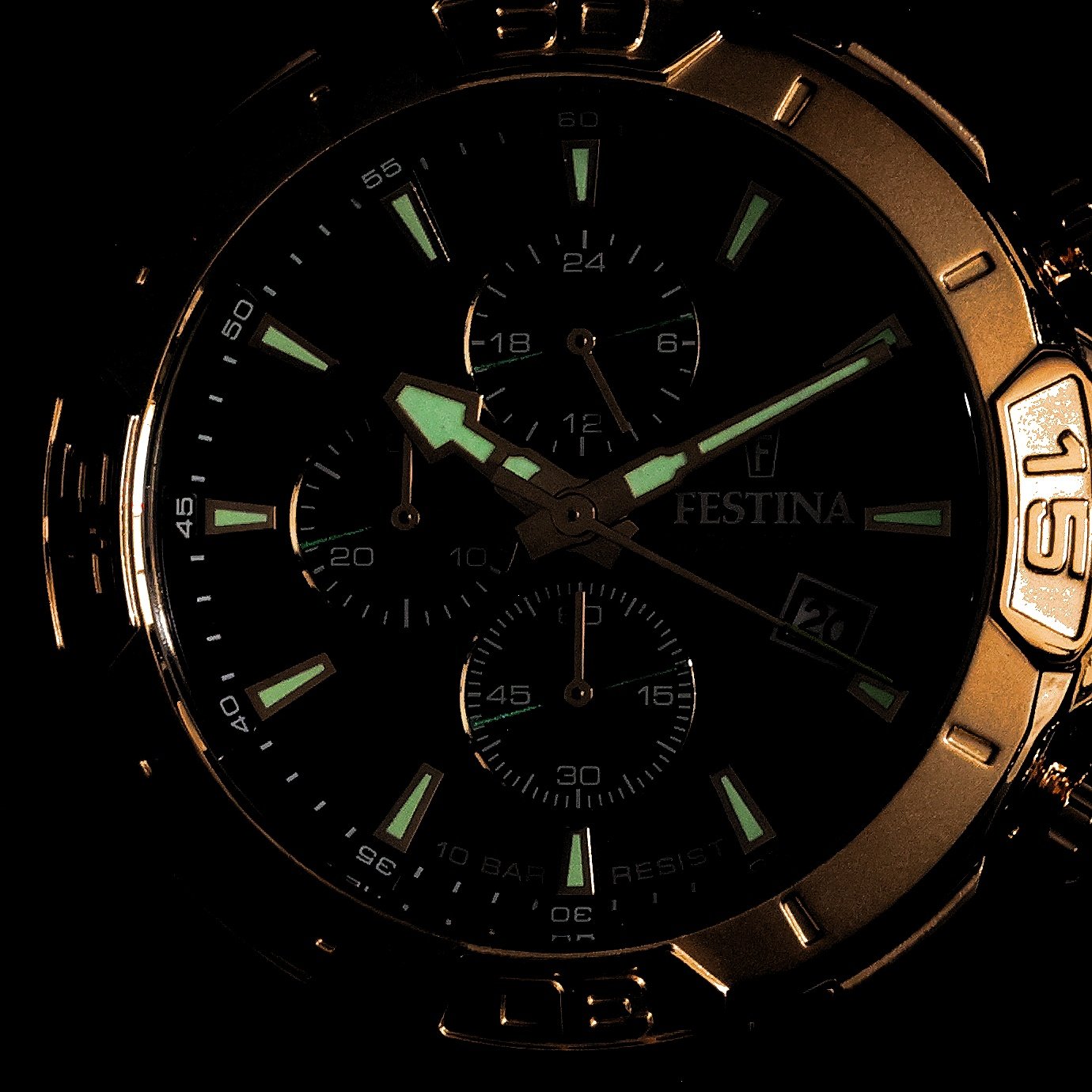 Festina F20705-6 zegarek złoty Timeless Chronograph bransoleta - miniatura 5