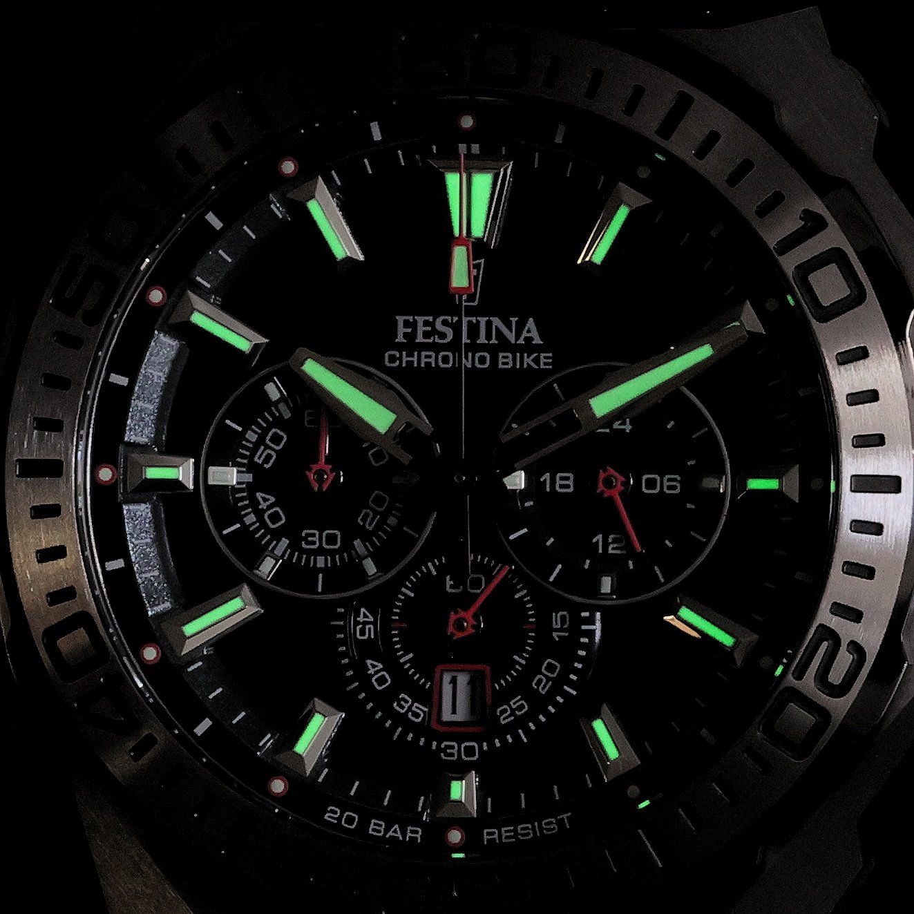 Festina F20724-7 zegarek srebrny typudiver Chrono Bike bransoleta