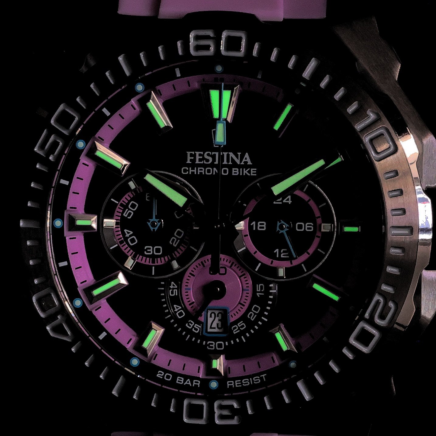 Festina F20725-2 zegarek szary typudiver Chrono Bike pasek - miniatura 5