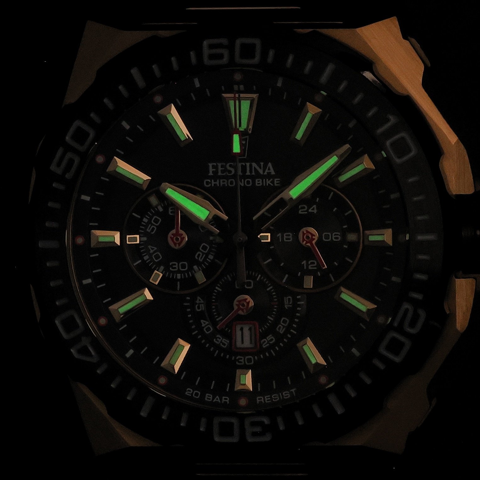 Festina F20727-1 zegarek złoty typudiver Chrono Bike bransoleta