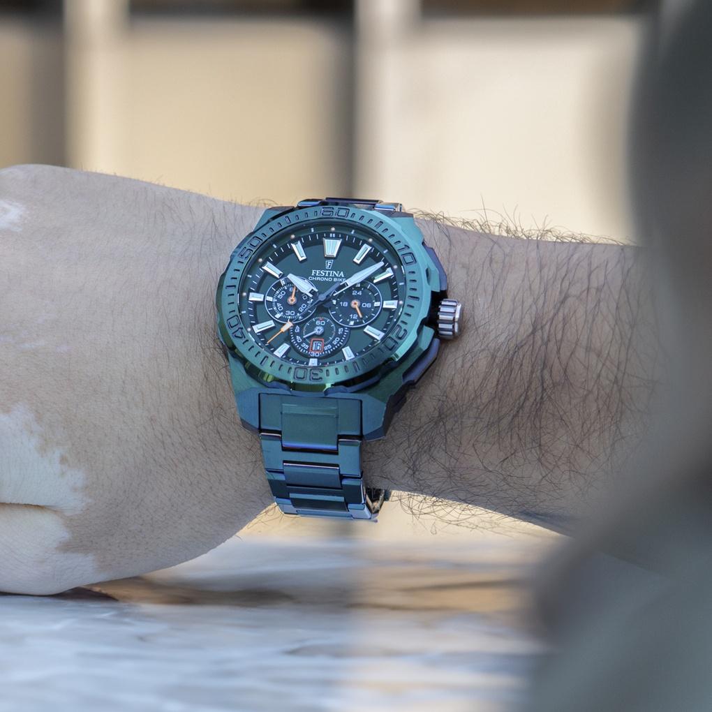 Festina F20730-1 zegarek męski Chrono Bike zielony