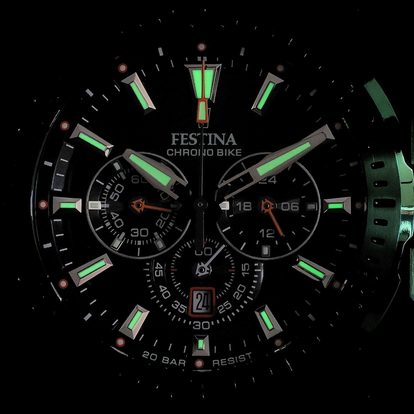 Festina F20730-1 zegarek zielony typudiver Chrono Bike bransoleta