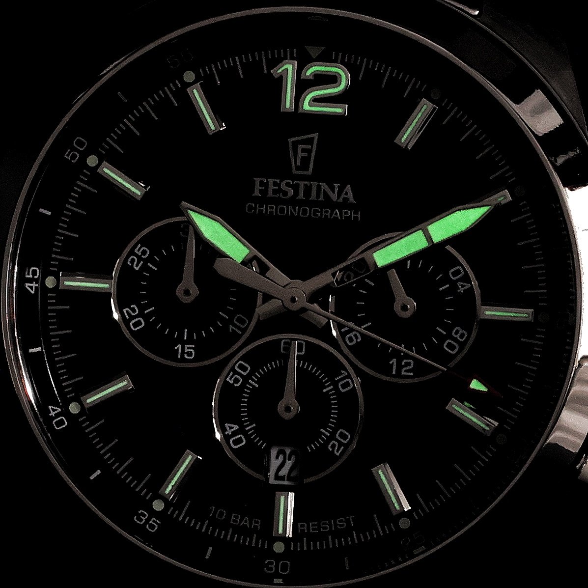 Festina F20742-3 zegarek srebrny klasyczny Chronograf bransoleta - miniatura 5
