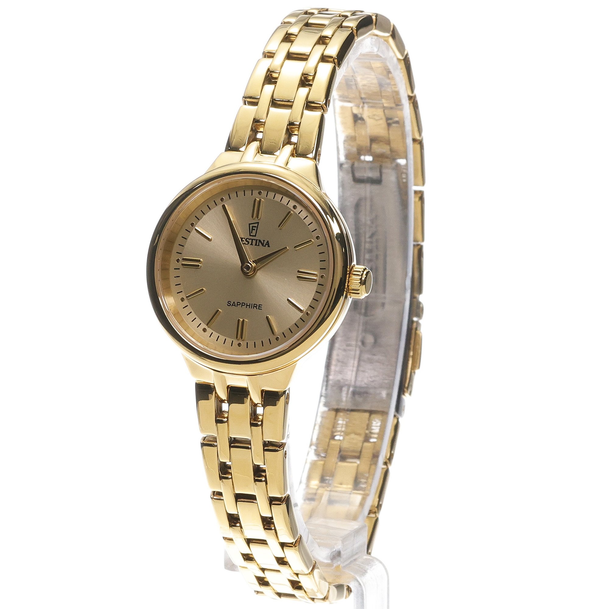 Festina F20745-2 zegarek złoty klasyczny Mademoiselle bransoleta