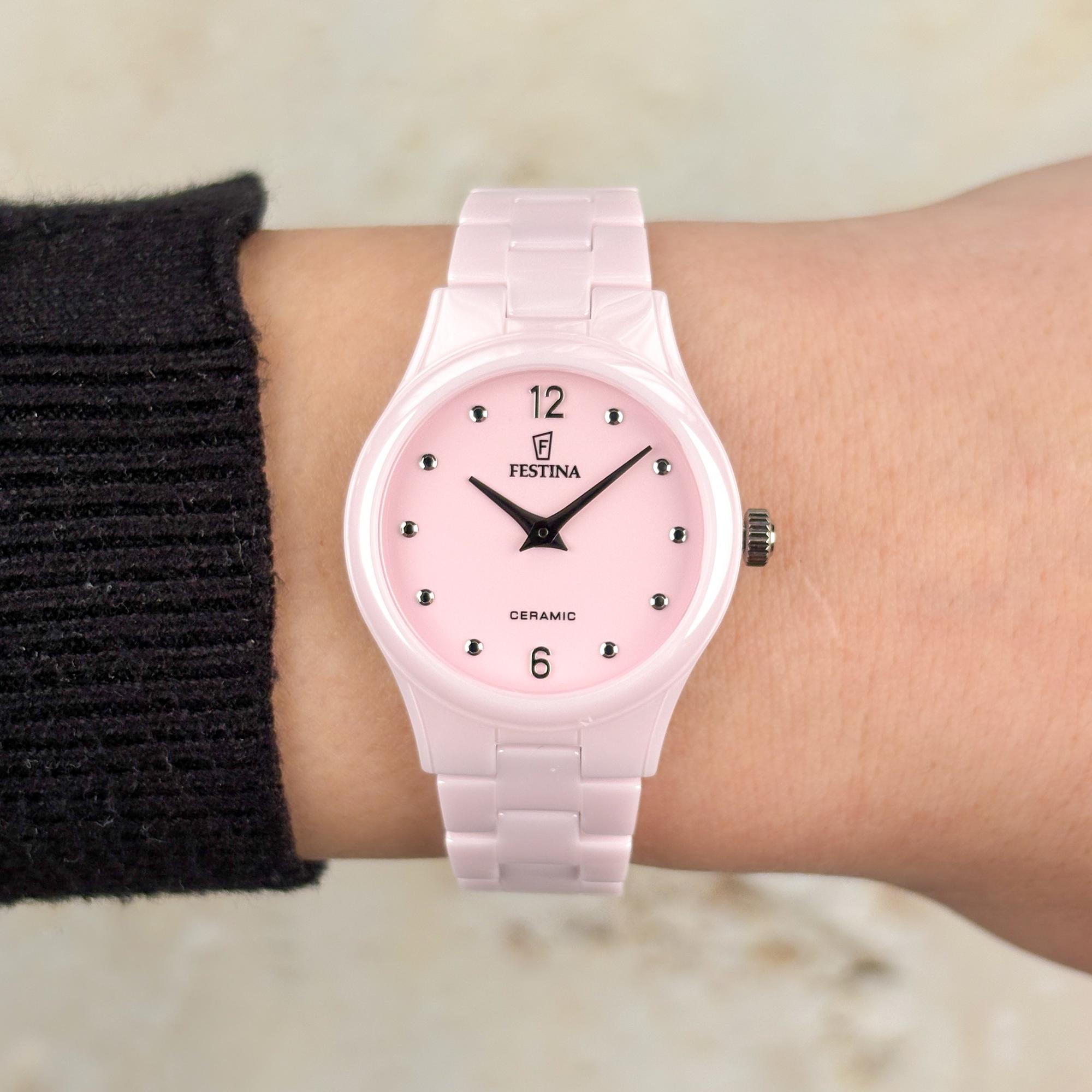 Festina F20751-2 Ceramic Ceramic klasyczny zegarek różowy - miniatura 9