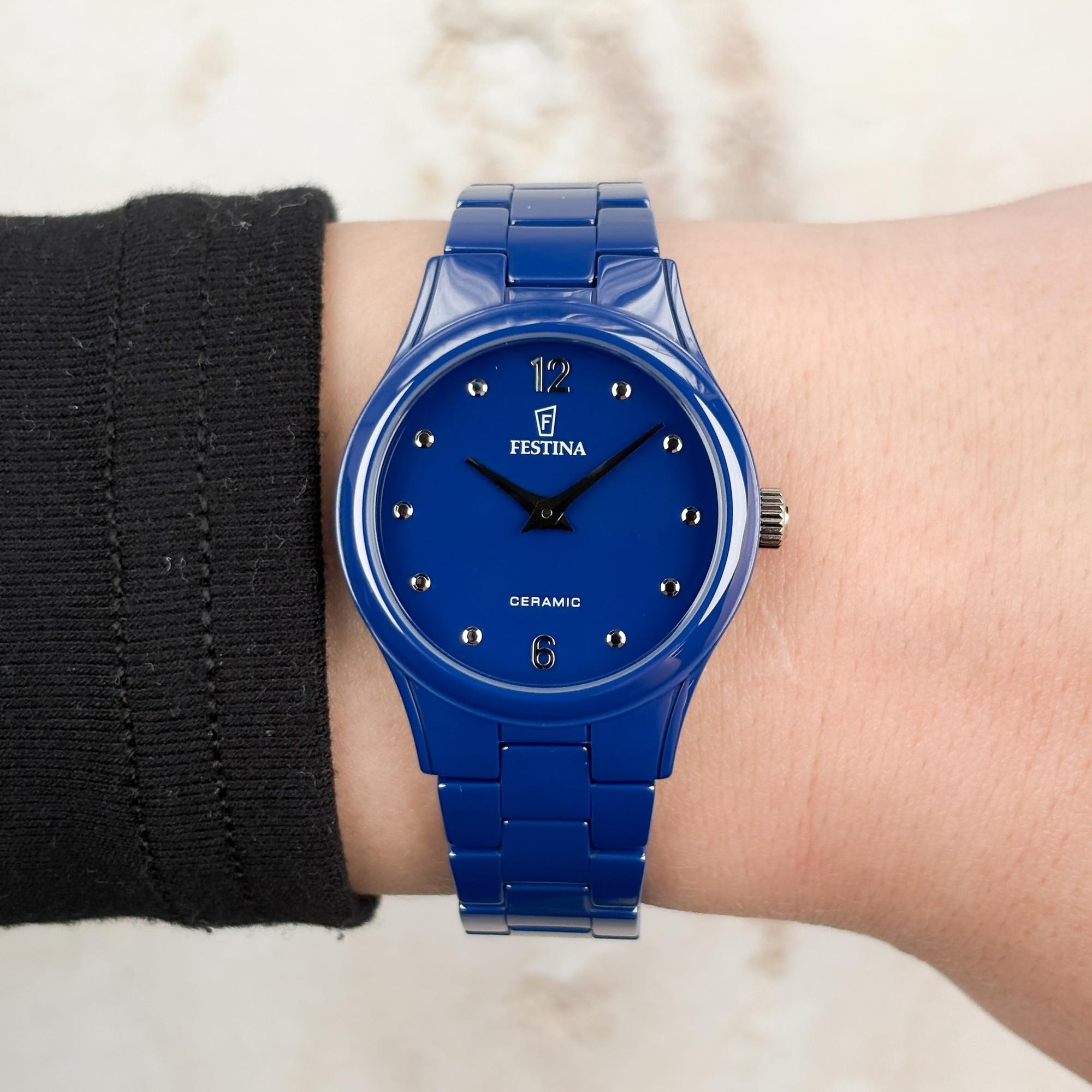 Festina F20751-5 Ceramic Ceramic klasyczny zegarek niebieski - miniatura 9