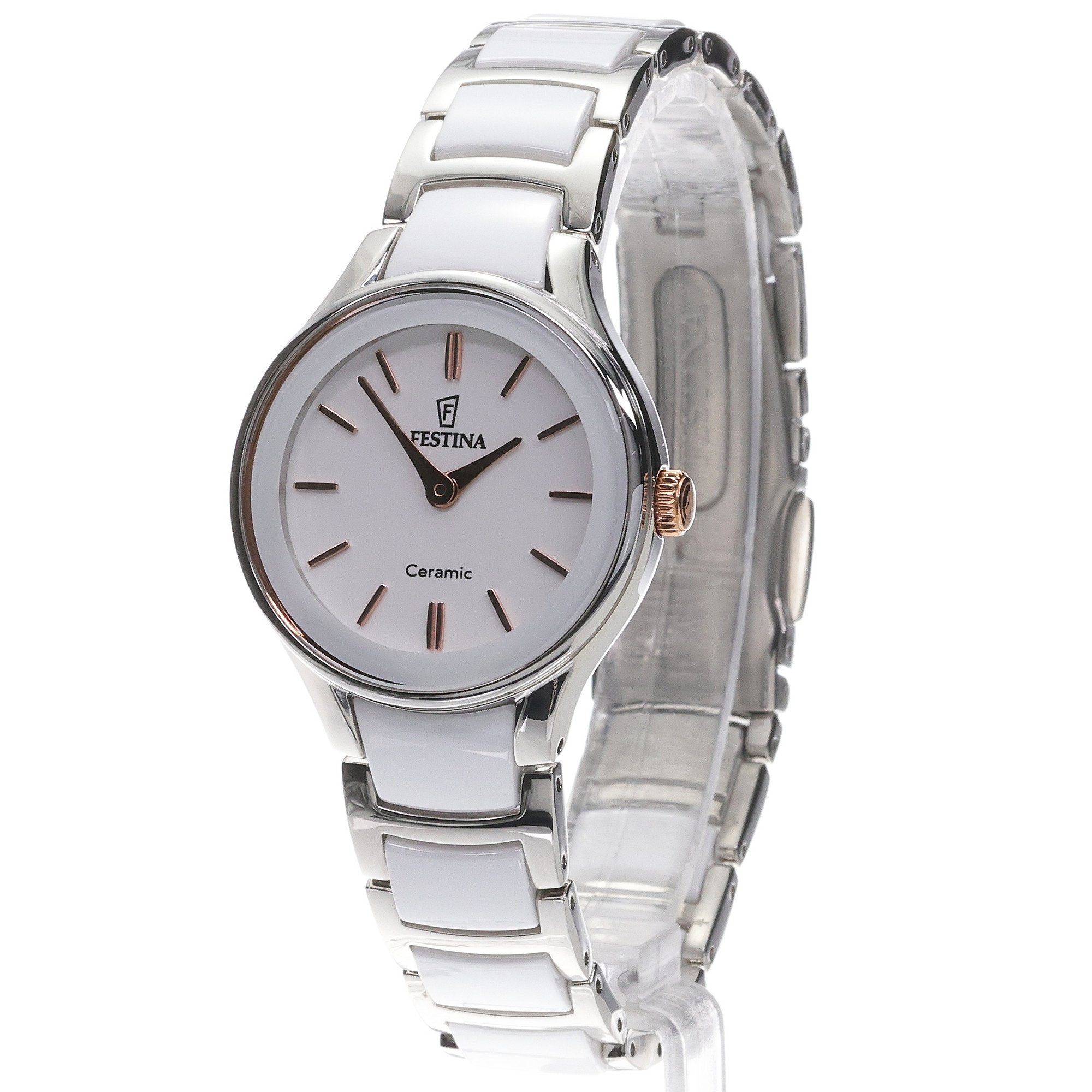 Festina F20752-1 zegarek srebrny klasyczny Ceramic bransoleta - miniatura 2