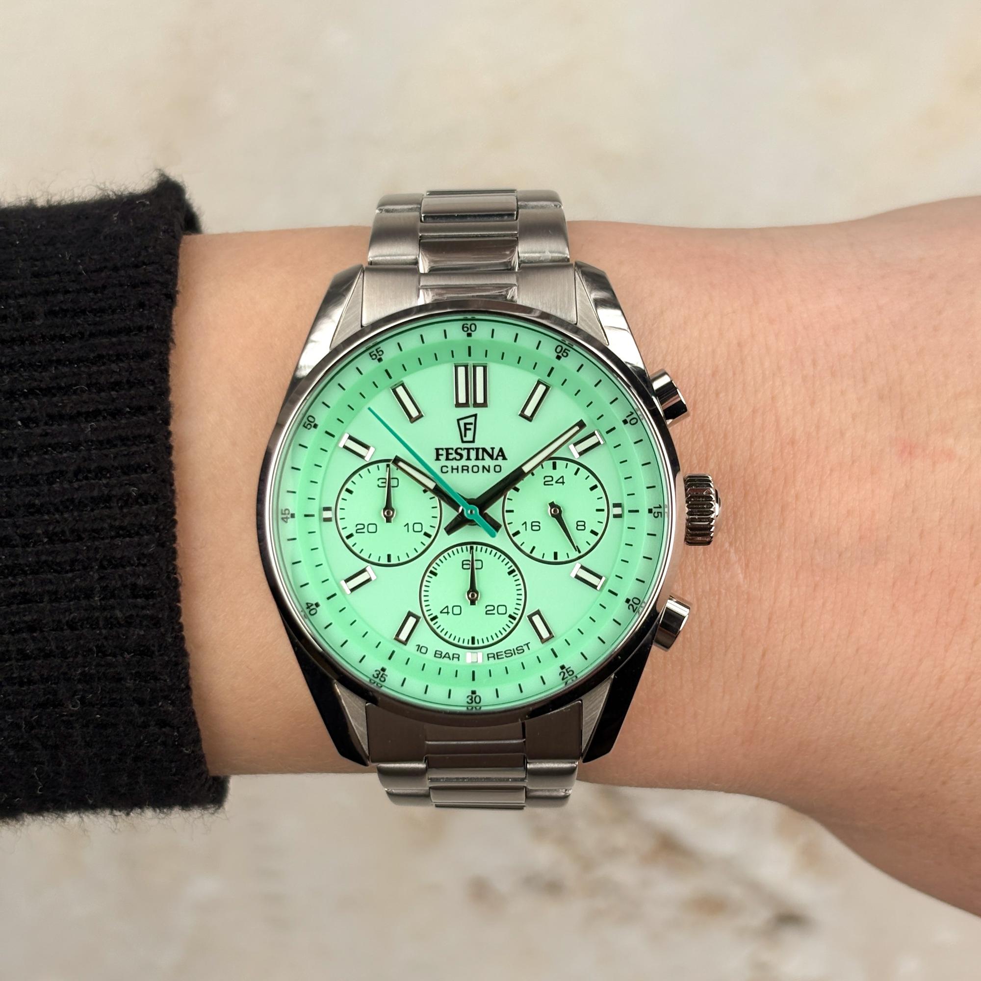 Festina F20753-1 Boyfriend Chrono Boyfriend sportowy zegarek srebrny